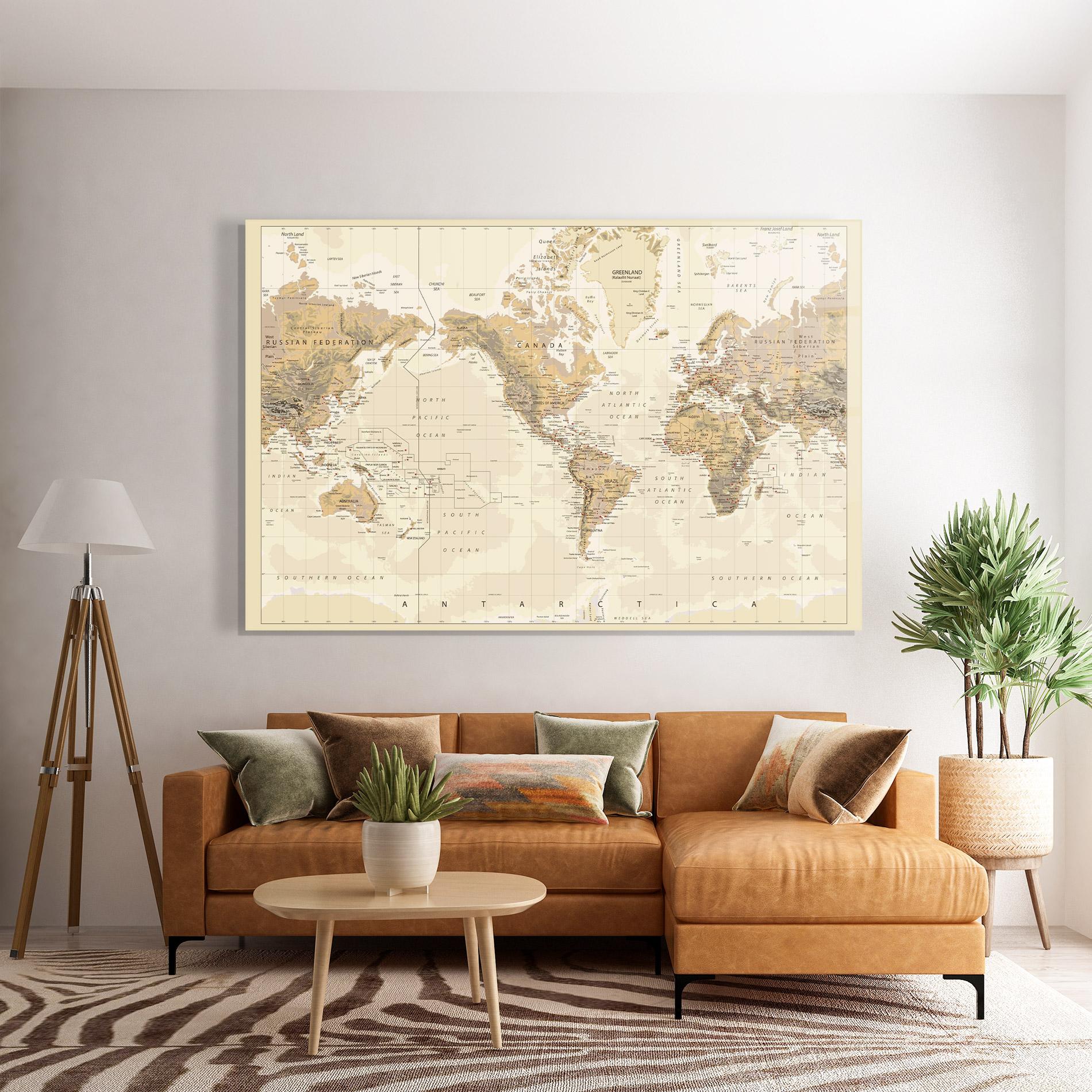 Glasbild Old Canada Map mockup 7