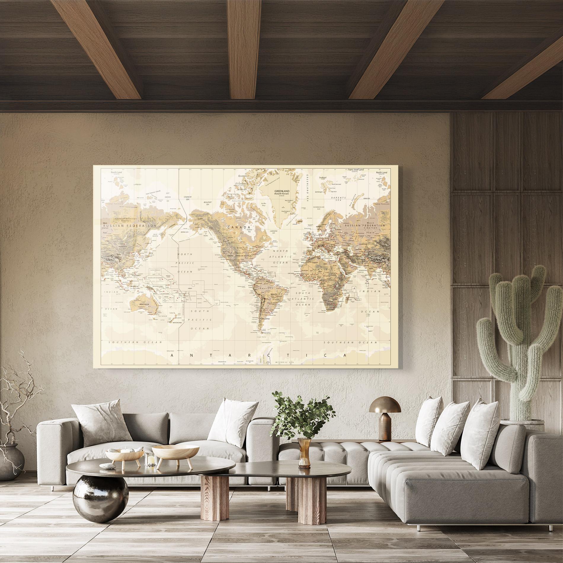 Glasbild Old Canada Map mockup 8