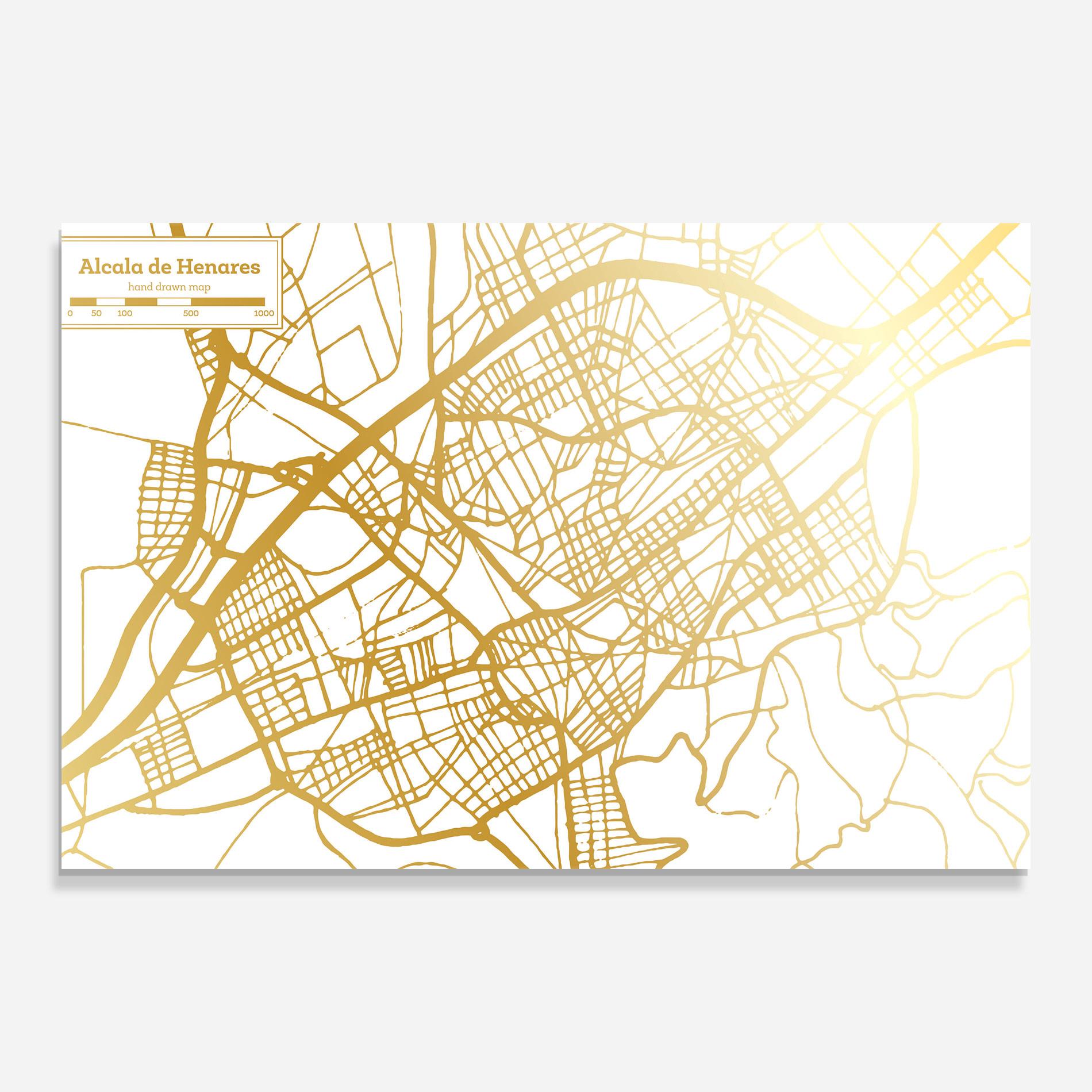 Glasbild Alcala De Henares Map mockup 0