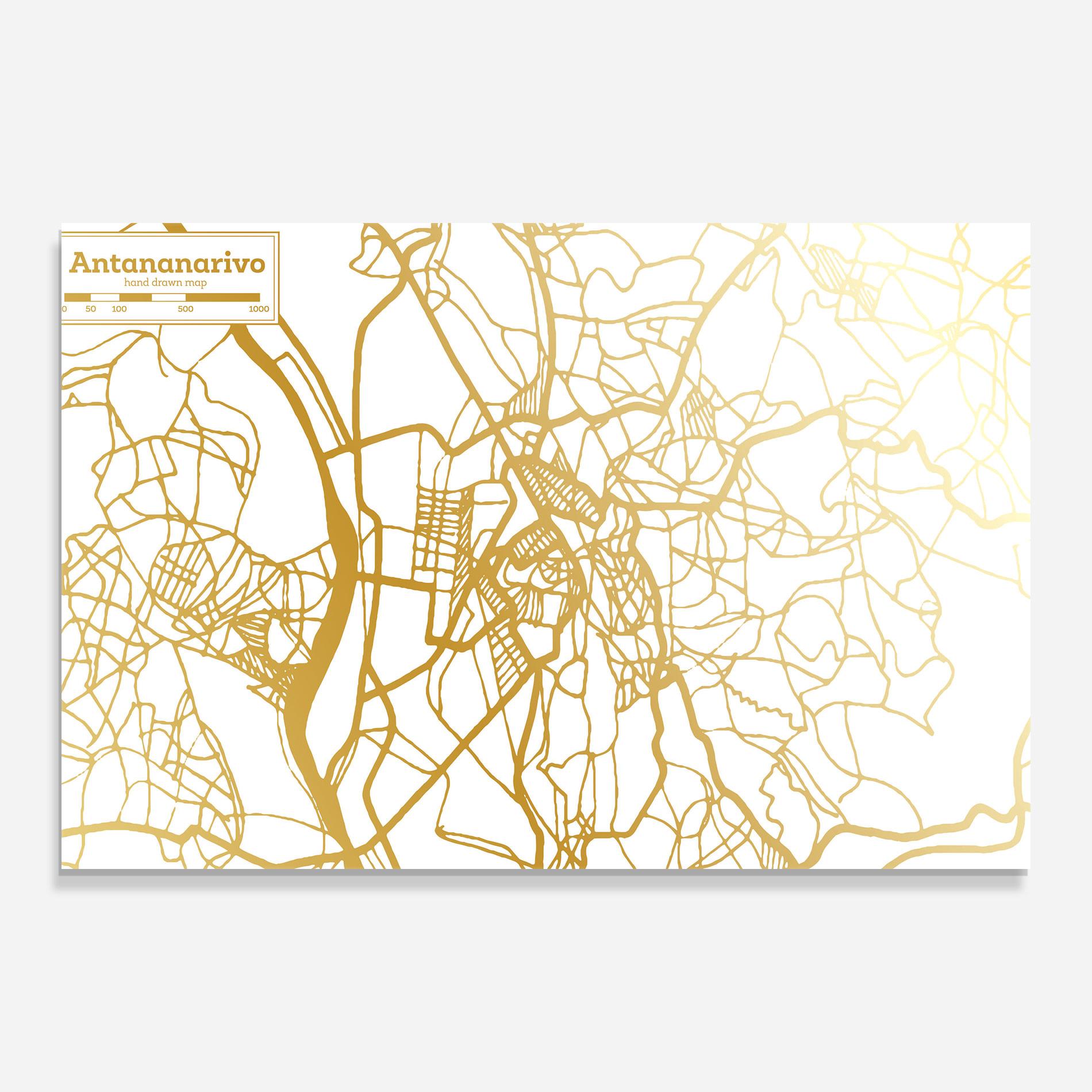 Glasbild Antananarivo Map mockup 0