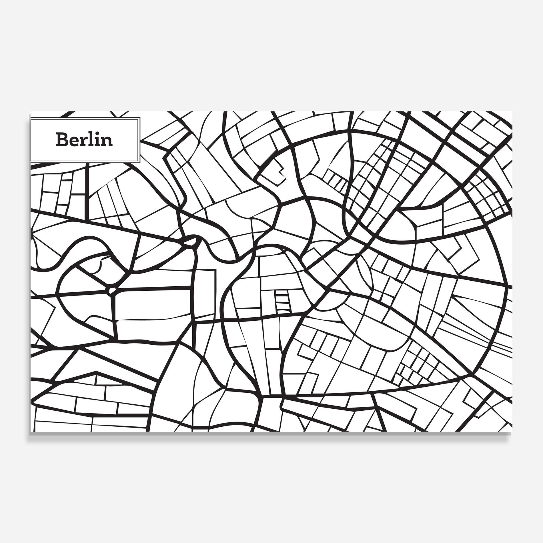Glasbild Berlin Map mockup 0