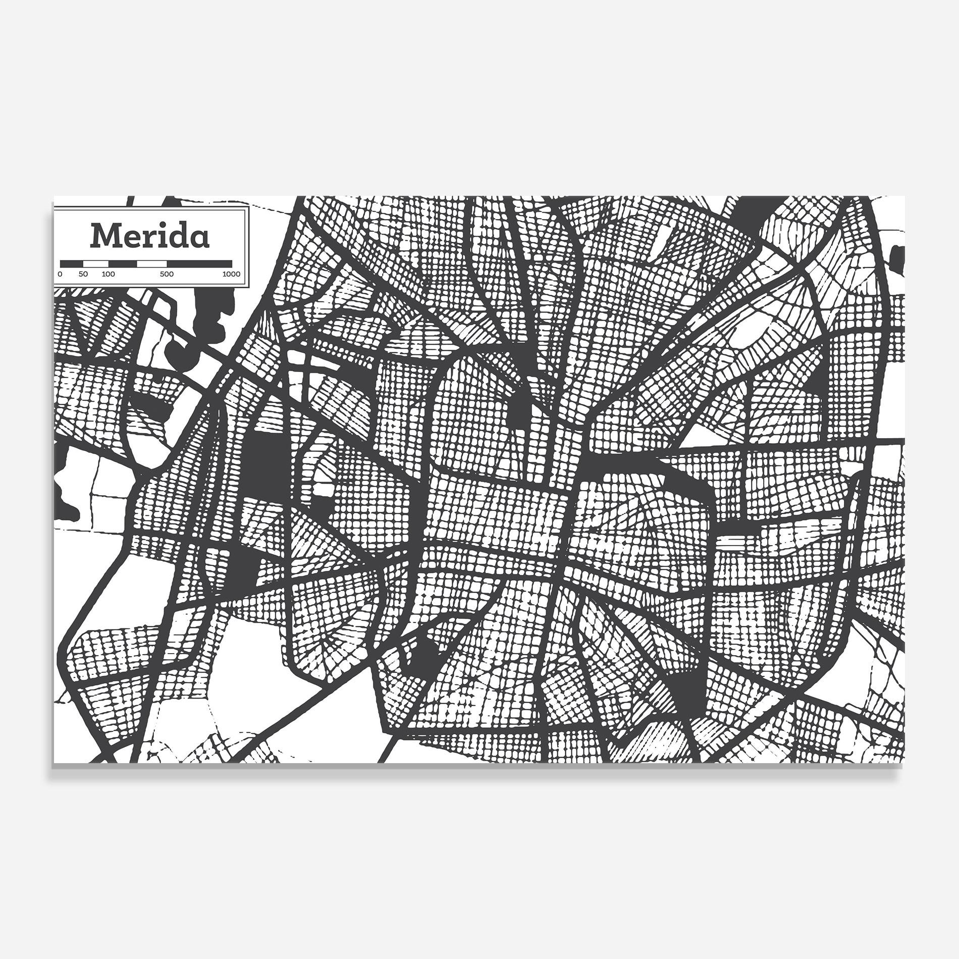 Glasbild Merida Map mockup 0