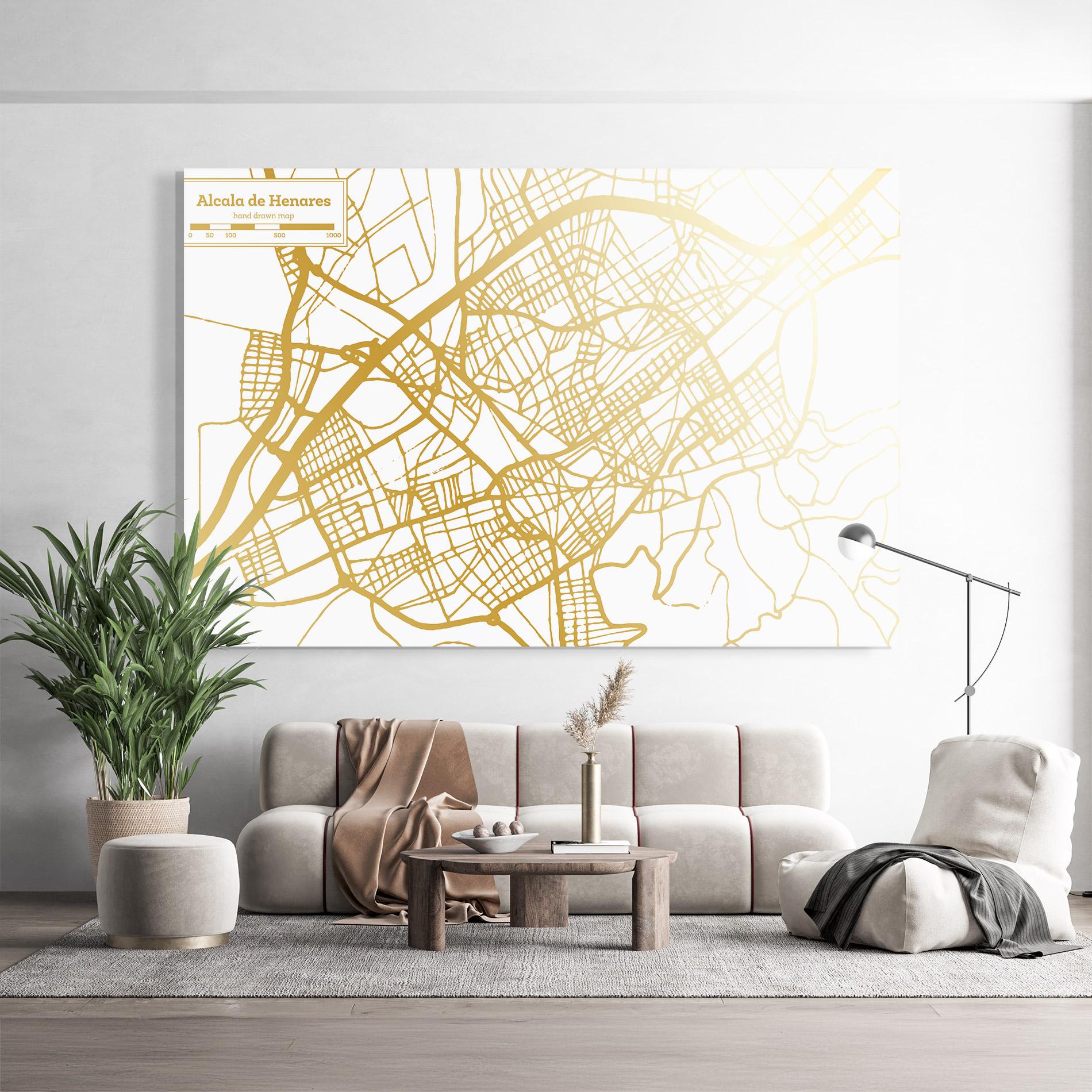 Glasbild Alcala De Henares Map mockup 9