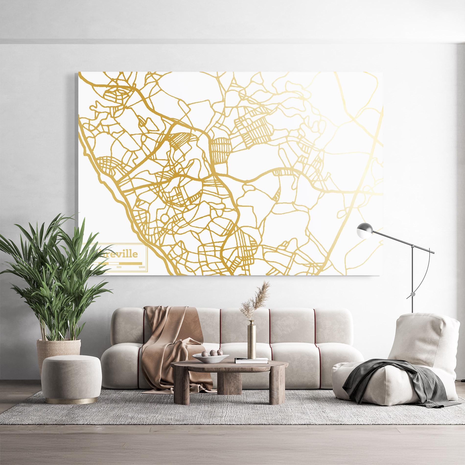 Glasbild Libreville Gold Map mockup 9