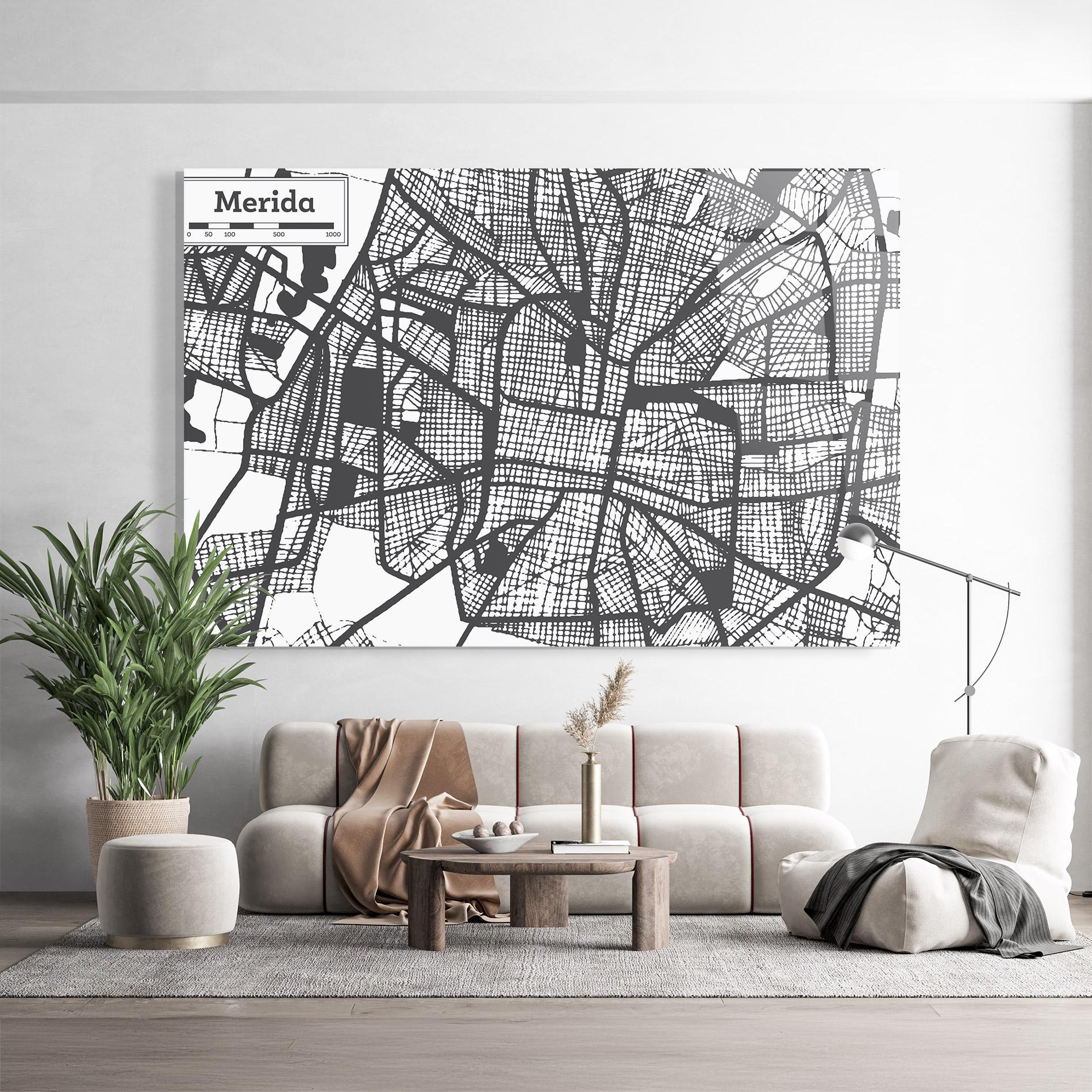 Glasbild Merida Map mockup 9