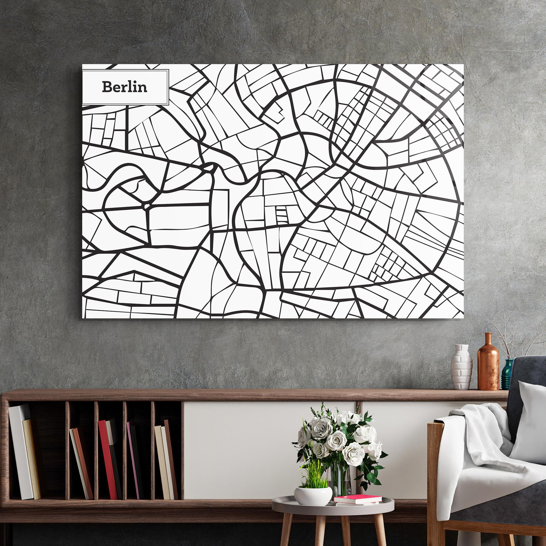 Glasbild Berlin Map mockup 2