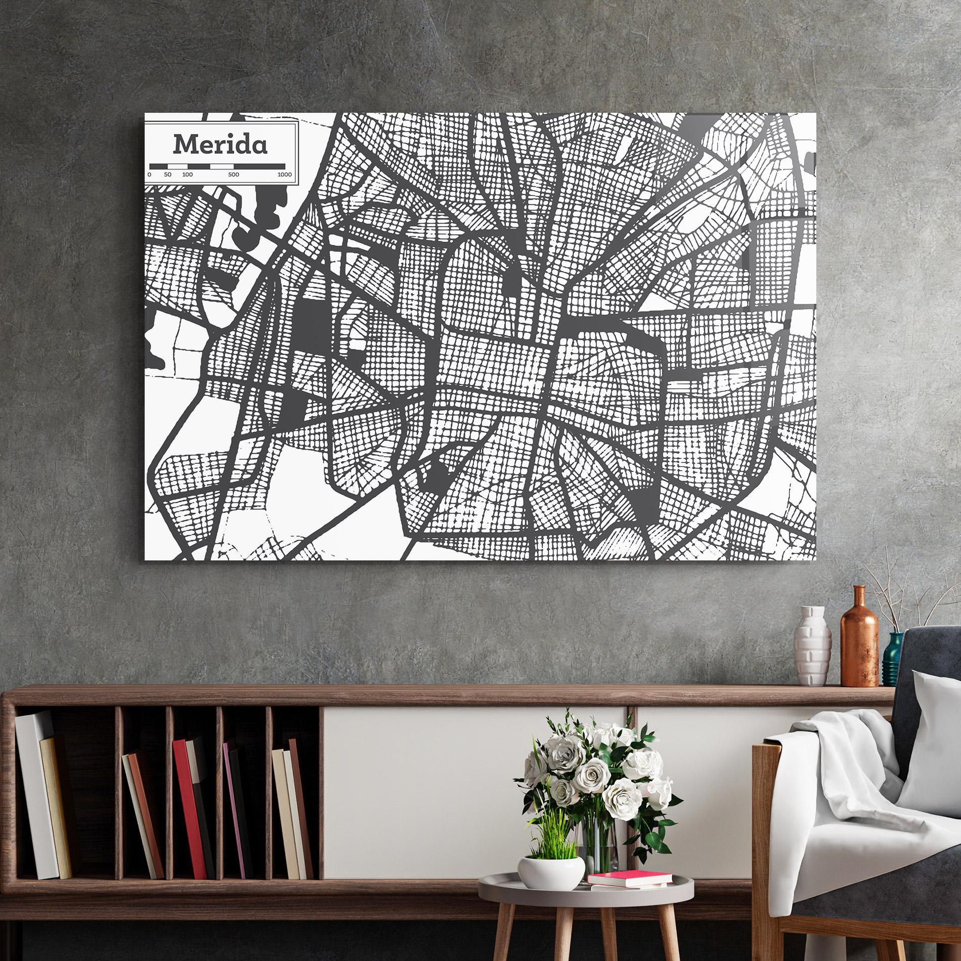 Glasbild Merida Map mockup 2