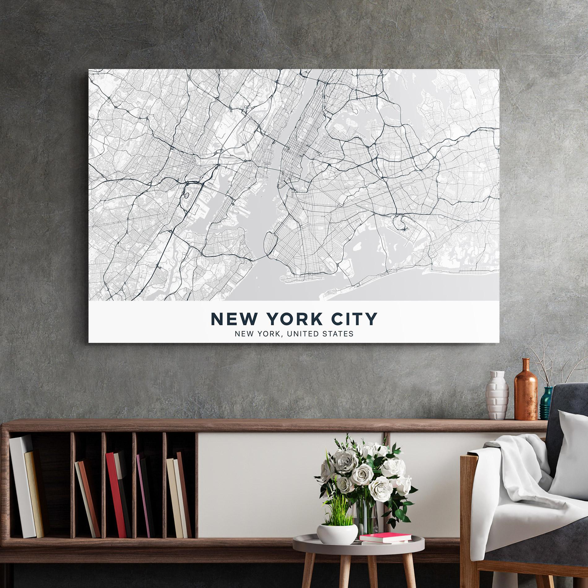 Glasbild New York Map mockup 2