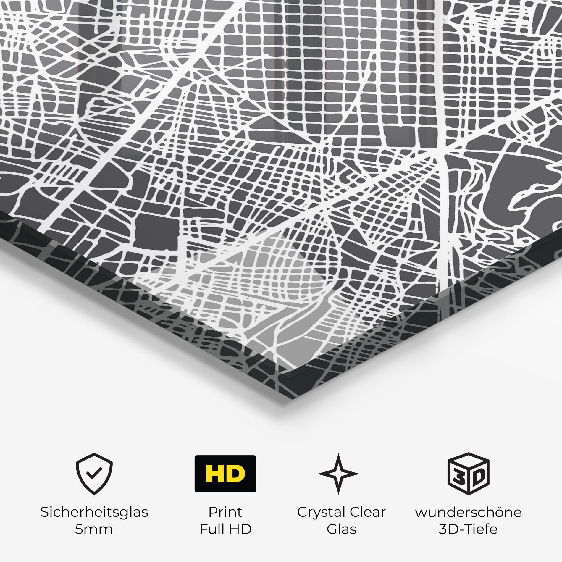 Glasbild Barcelona Map mockup 3