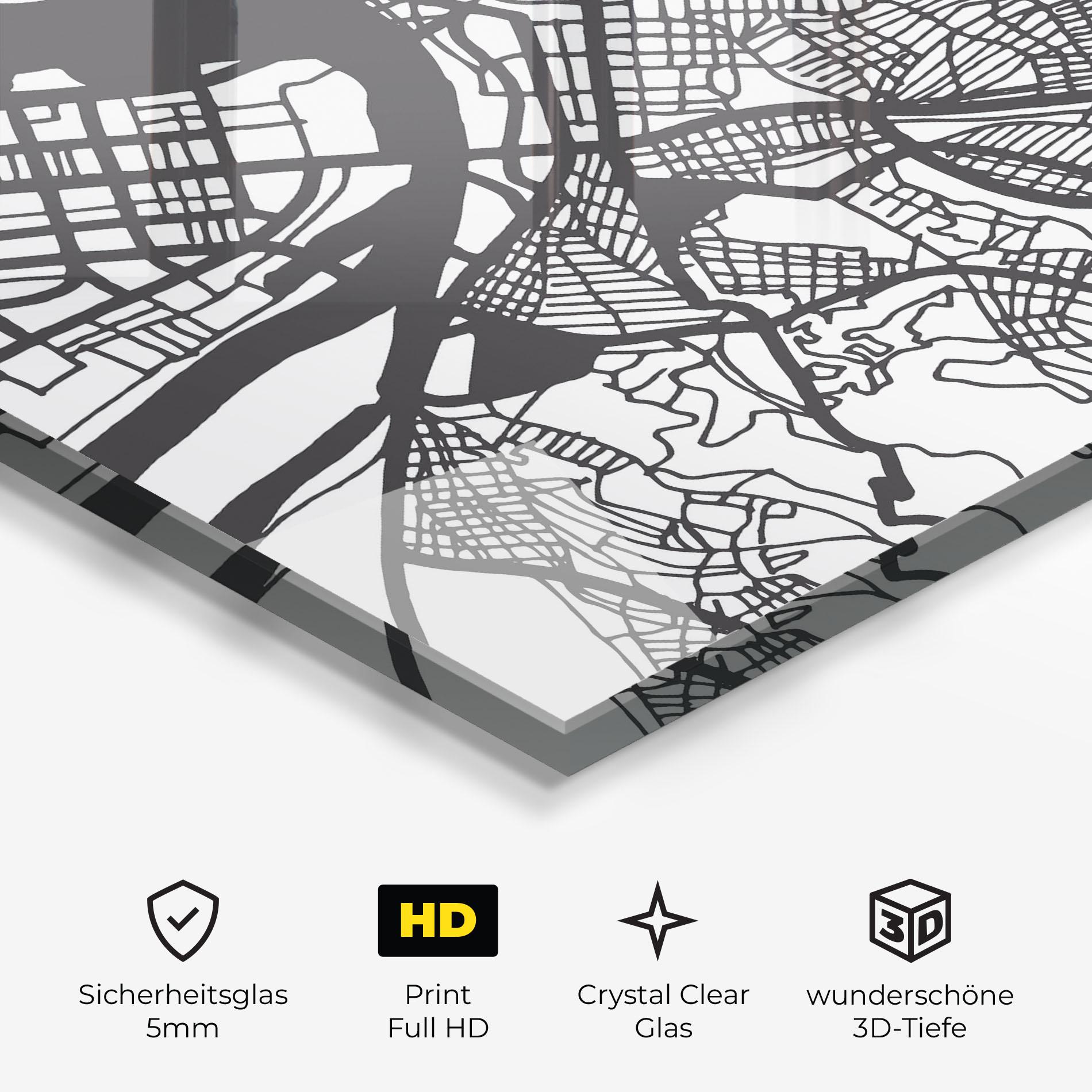 Glasbild Belgrade Map mockup 3