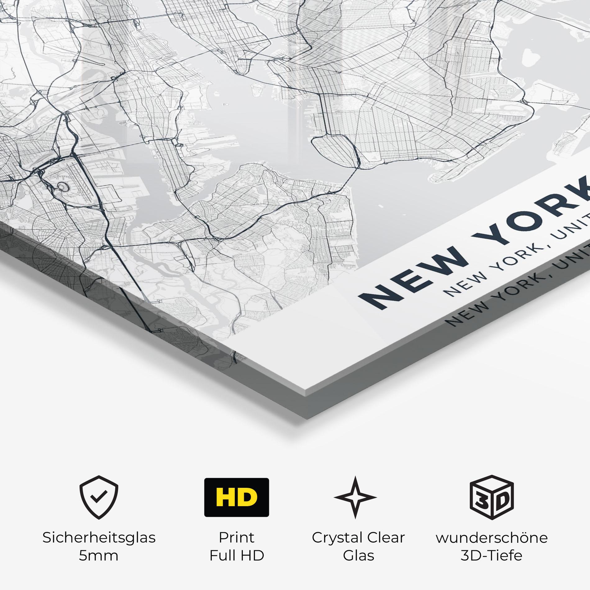 Glasbild New York Map mockup 3