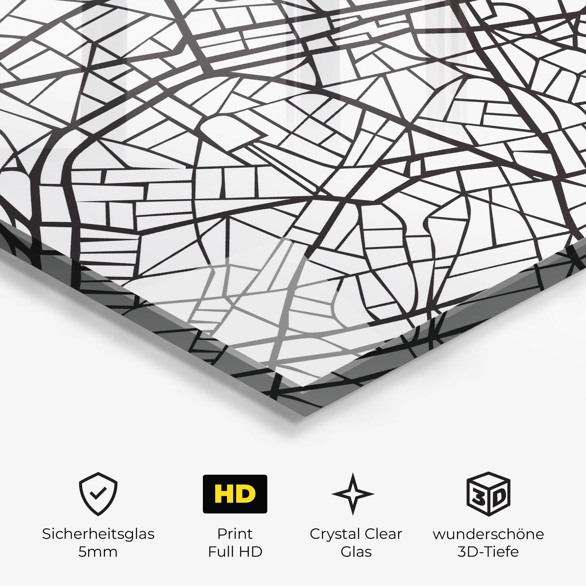 Glasbild Paris Map mockup 3