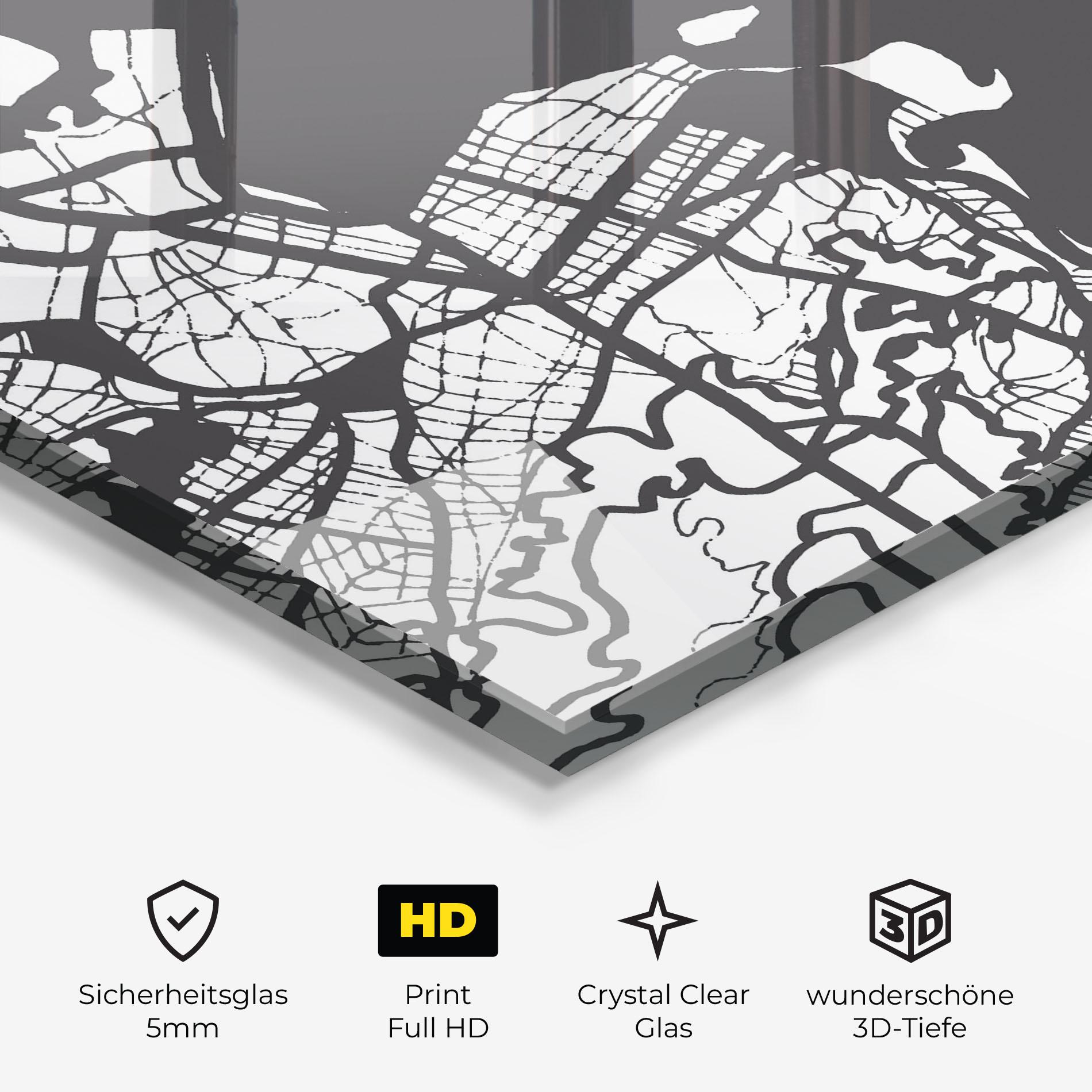 Glasbild Rio De Janeiro Map mockup 3
