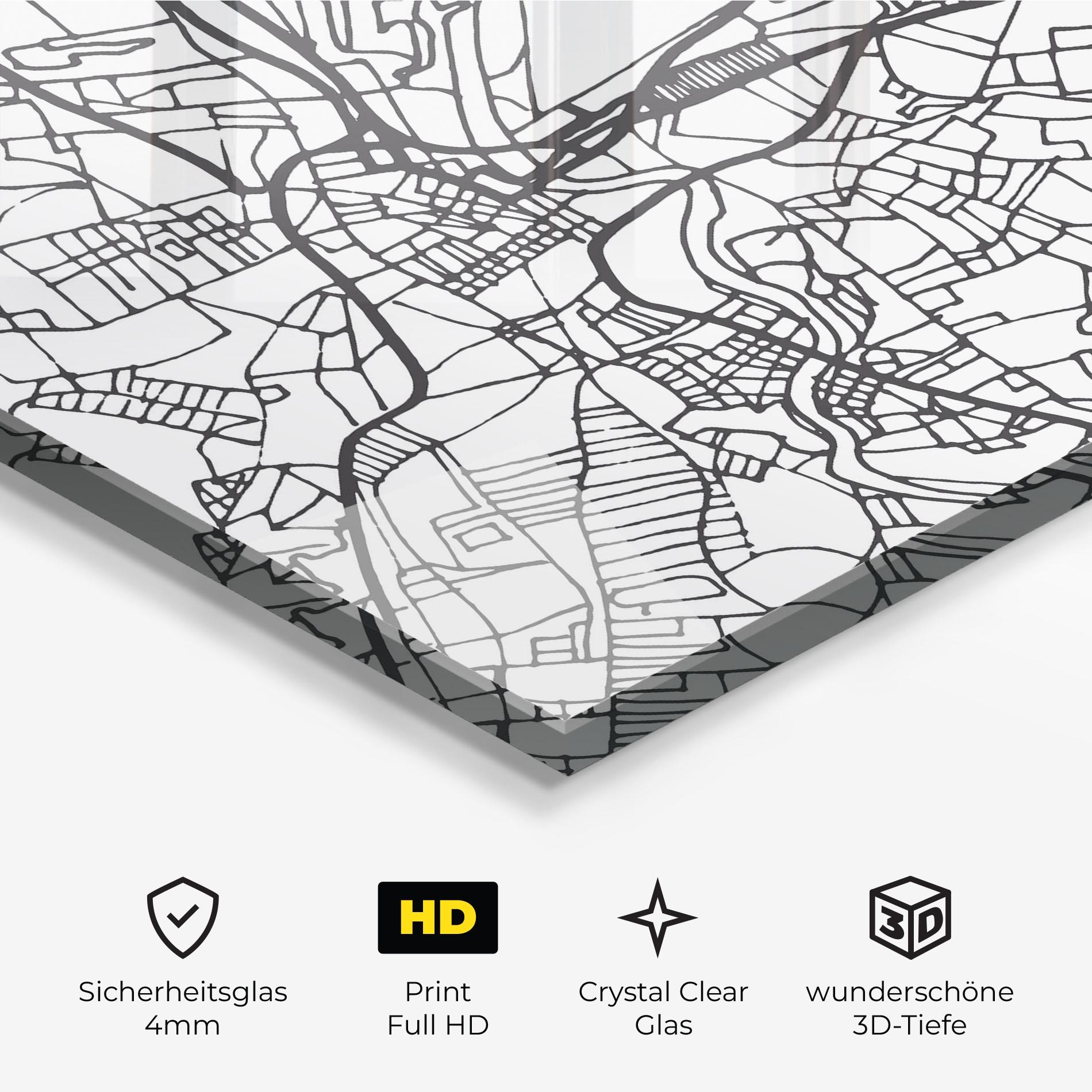 Glasbild Belfast Map mockup 3