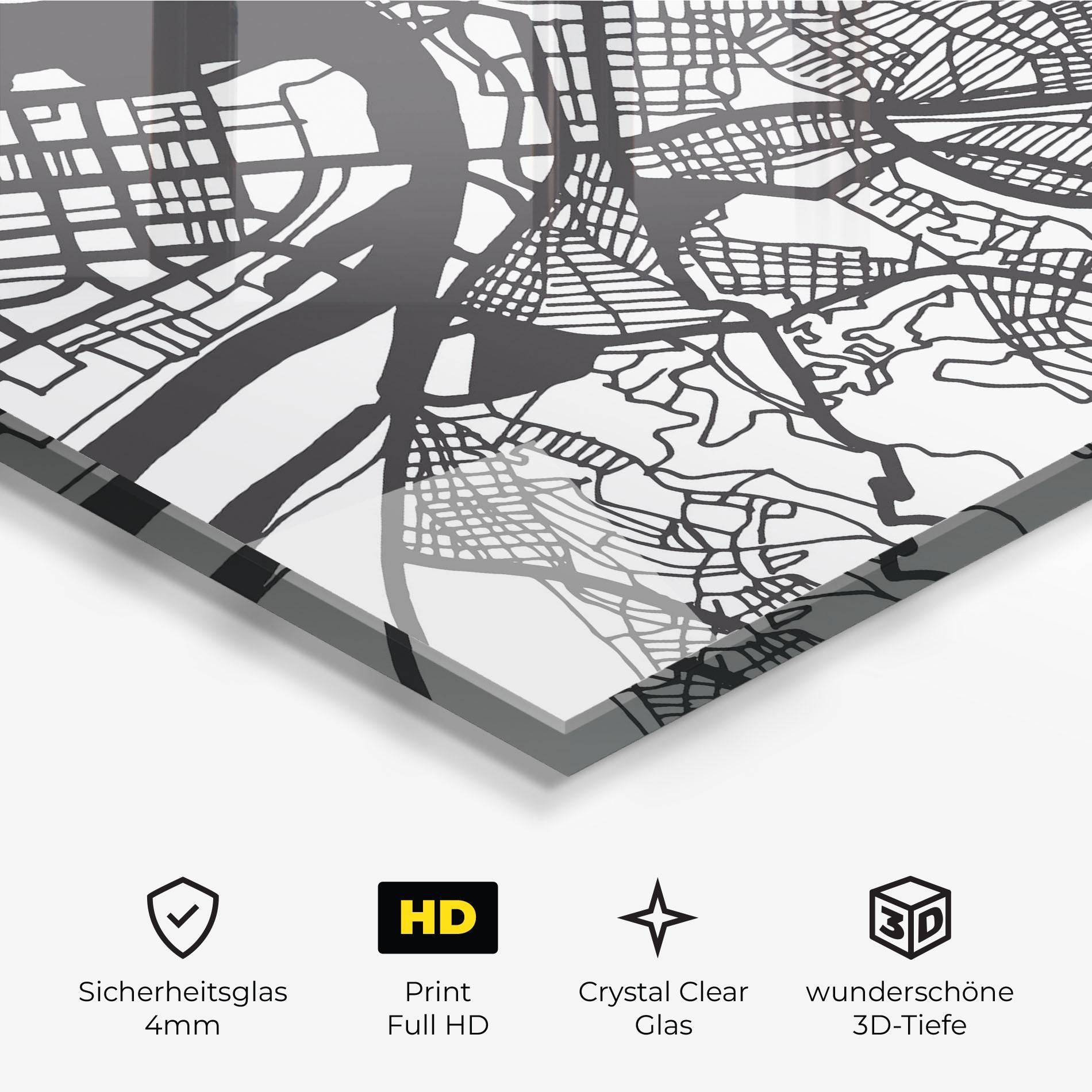 Glasbild Belgrade Map mockup 3