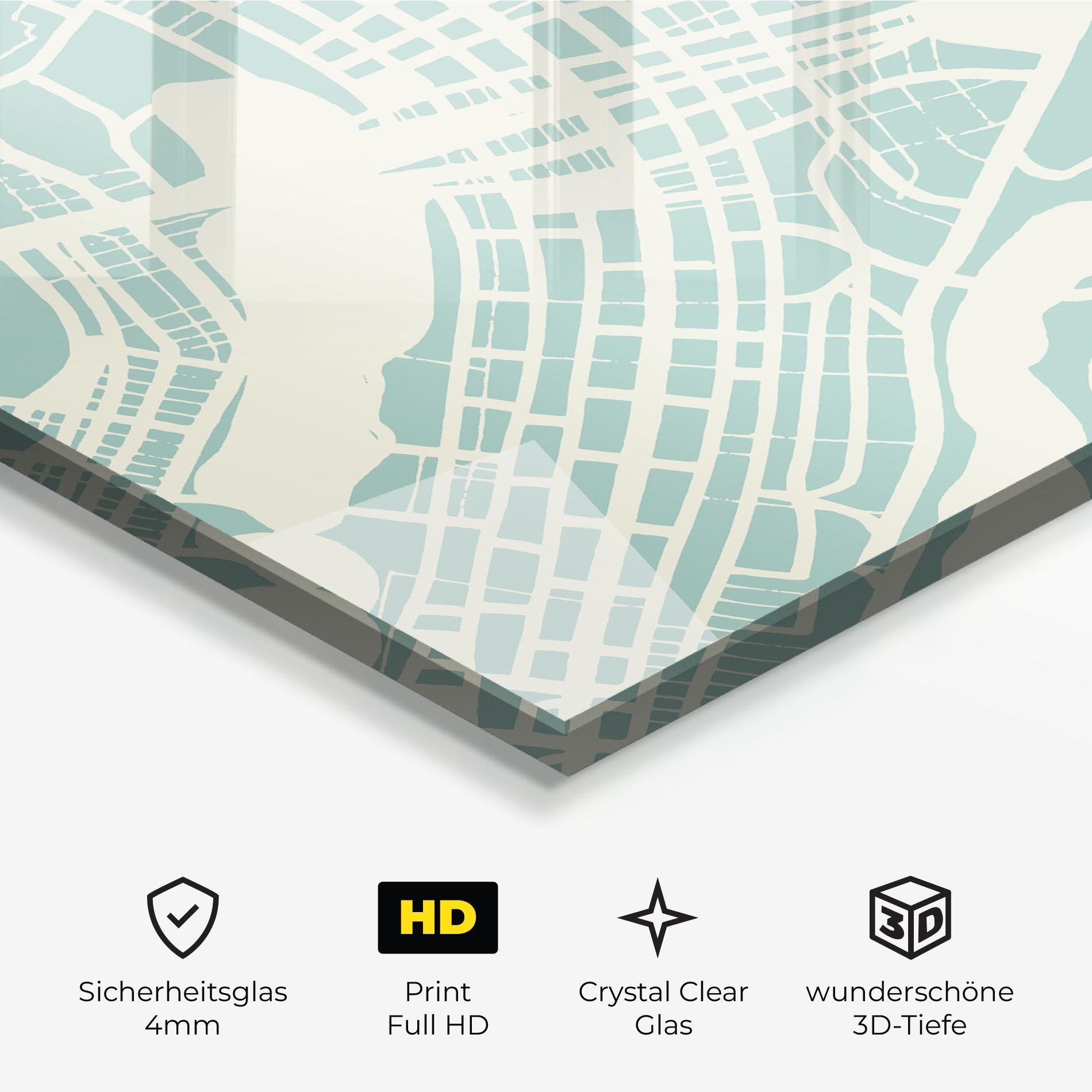 Glasbild Brasilia Map mockup 3