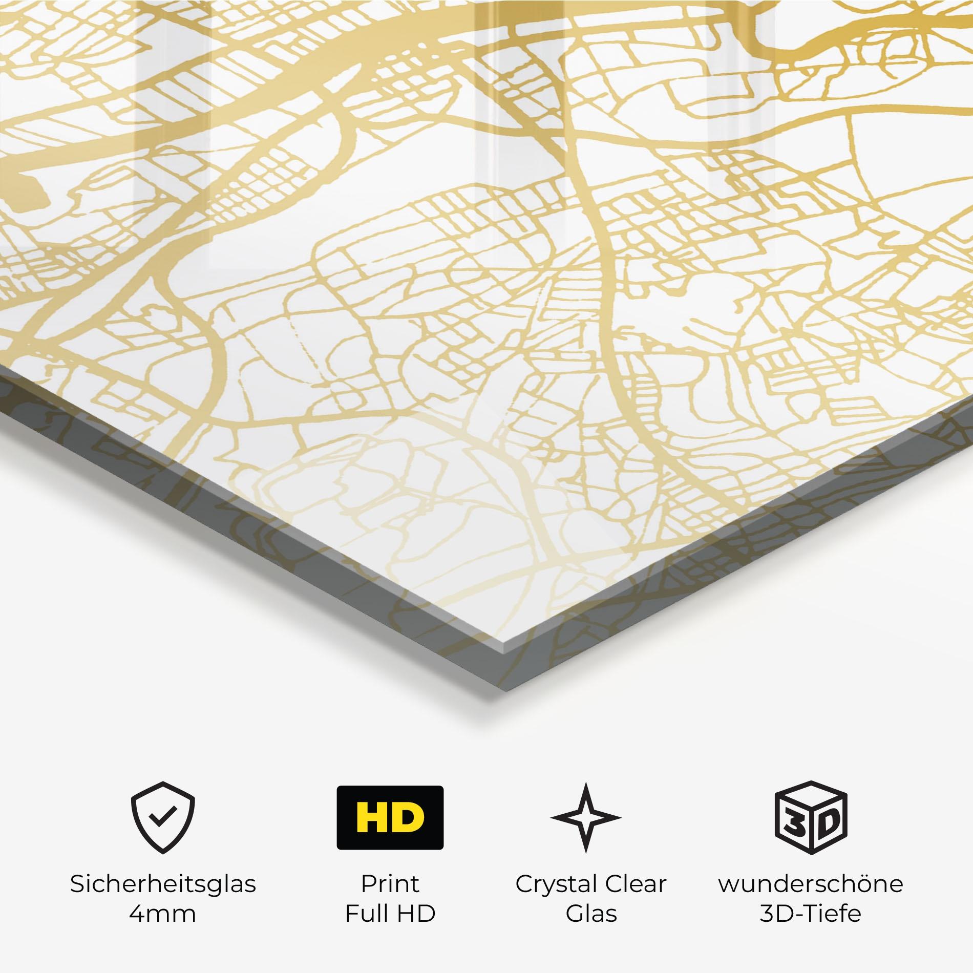 Glasbild Glasgow Gold Map mockup 3