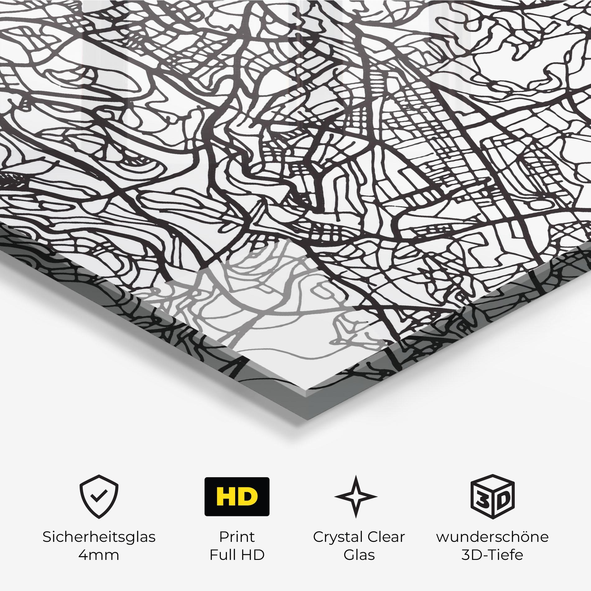 Glasbild Jerusalem Map mockup 3