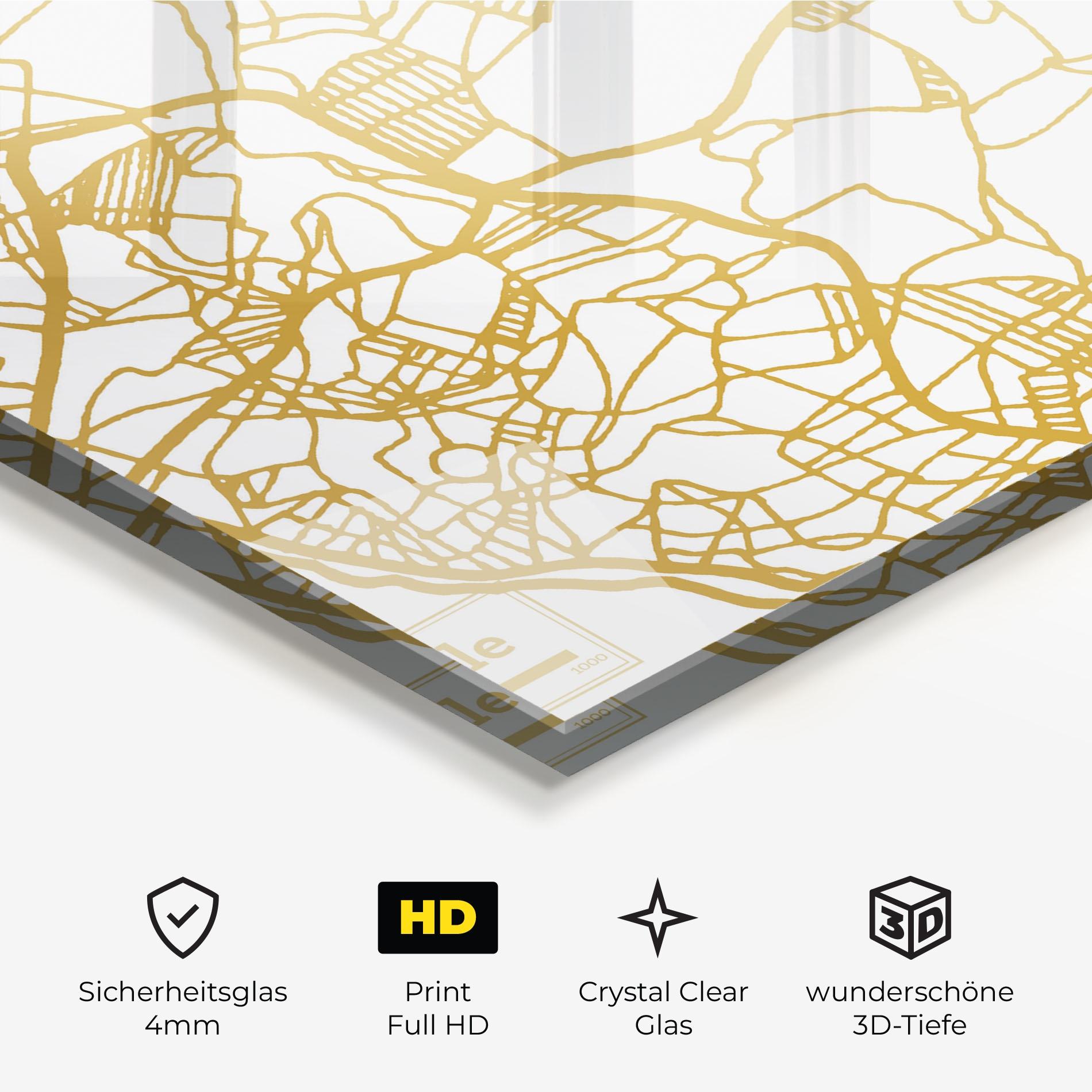 Glasbild Libreville Gold Map mockup 3