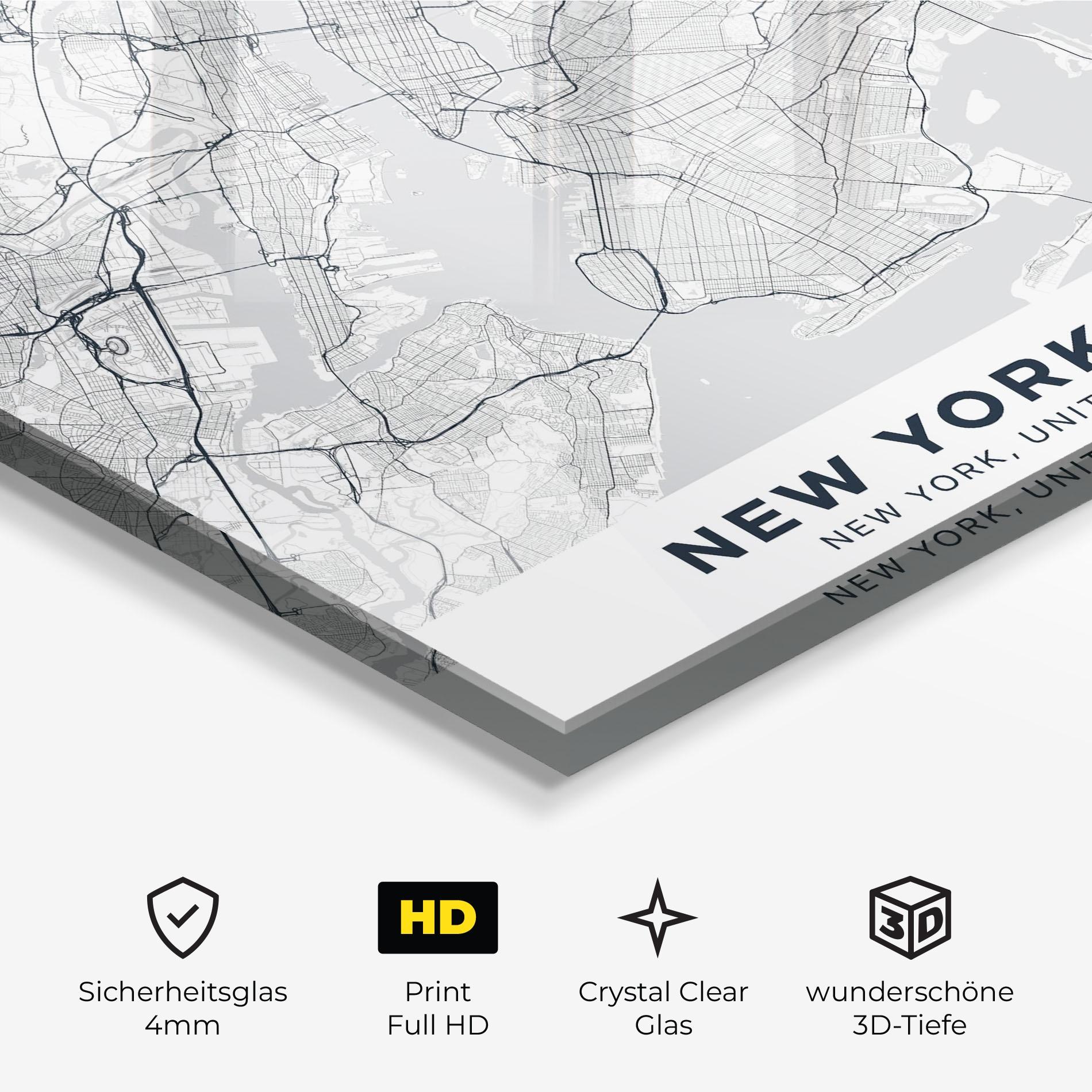Glasbild New York Map mockup 3
