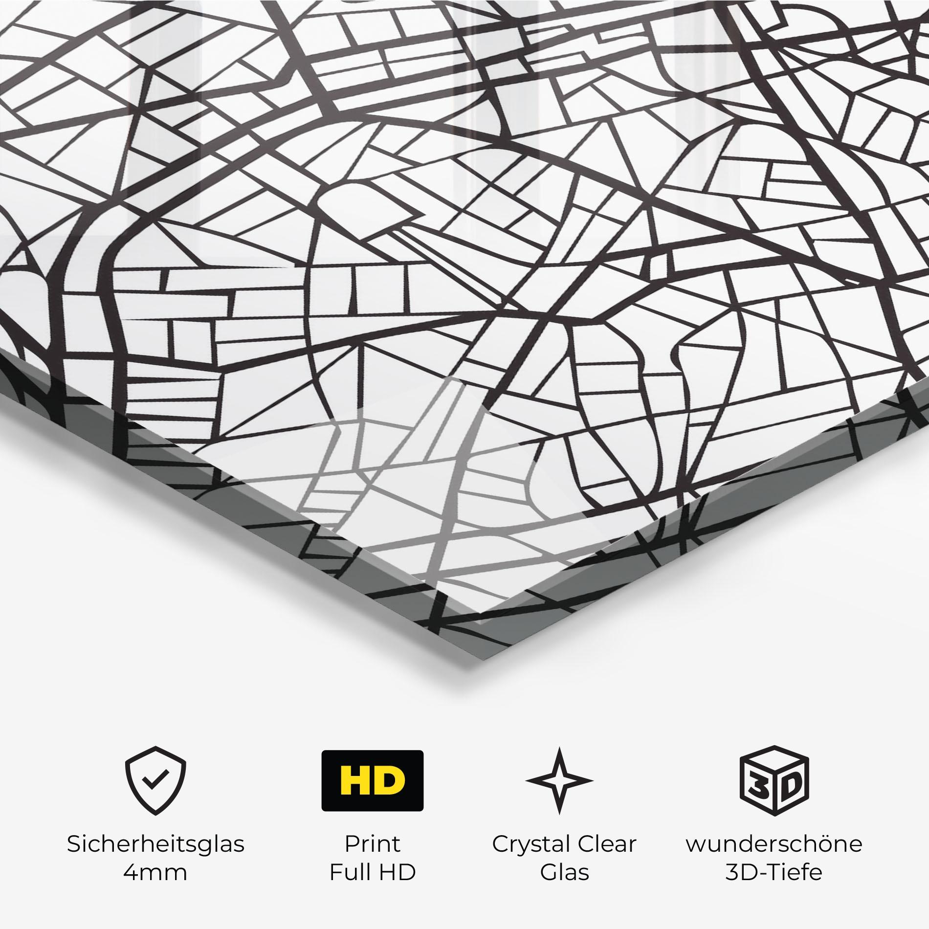 Glasbild Paris Map mockup 3