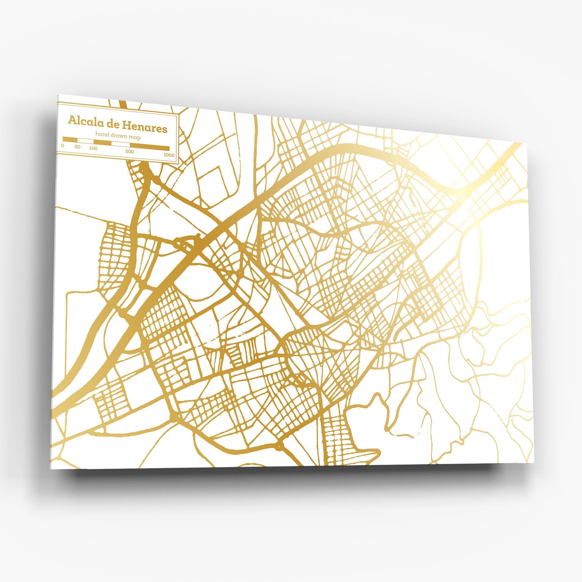 Glasbild Alcala De Henares Map mockup 6