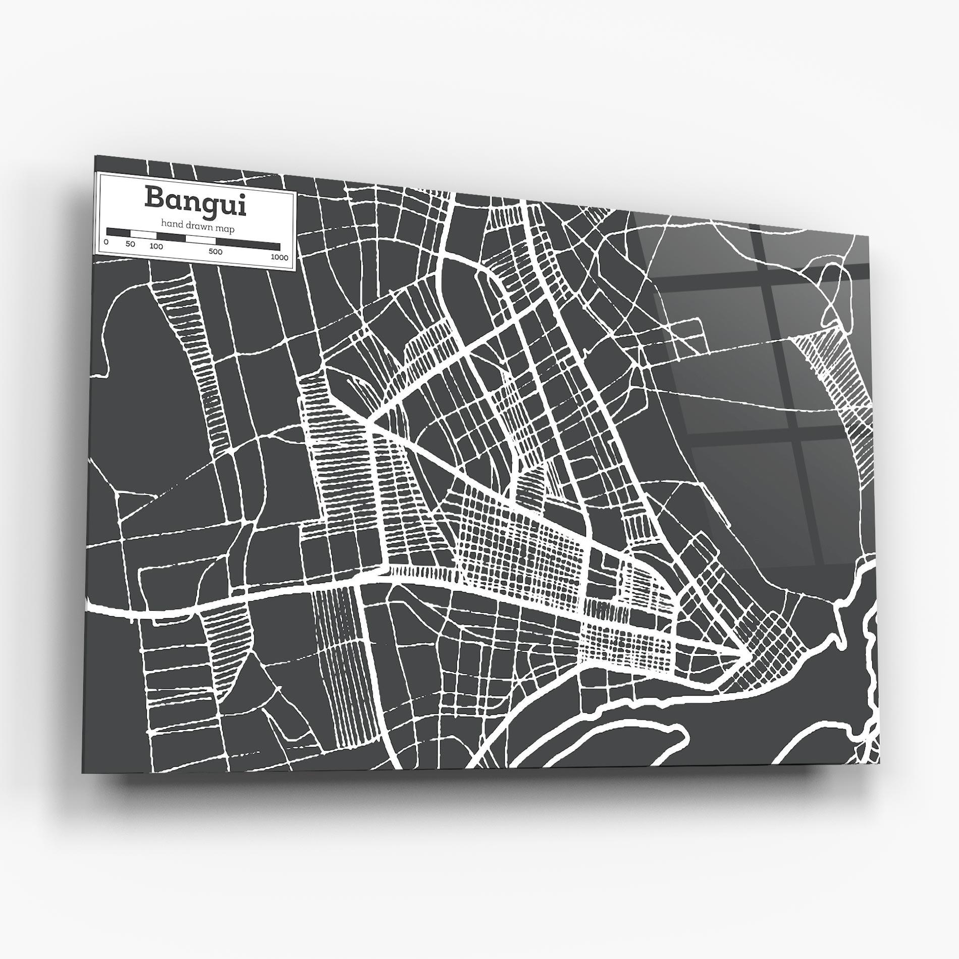 Glasbild Bangui Map mockup 6