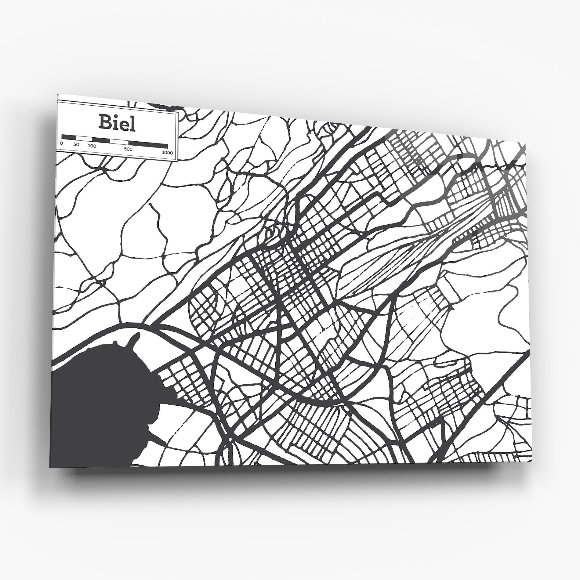 Glasbild Biel Map mockup 6