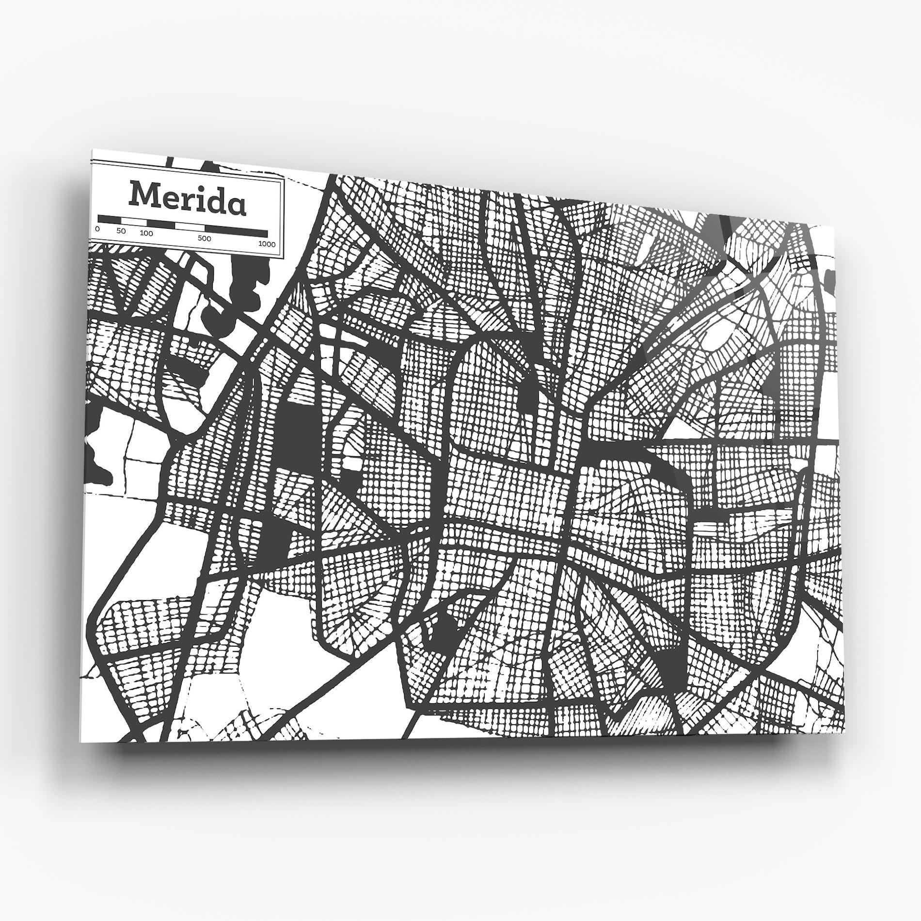 Glasbild Merida Map mockup 6