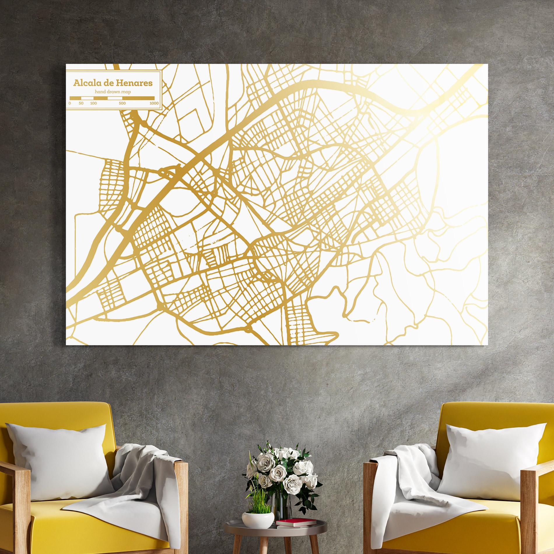 Glasbild Alcala De Henares Map mockup 4