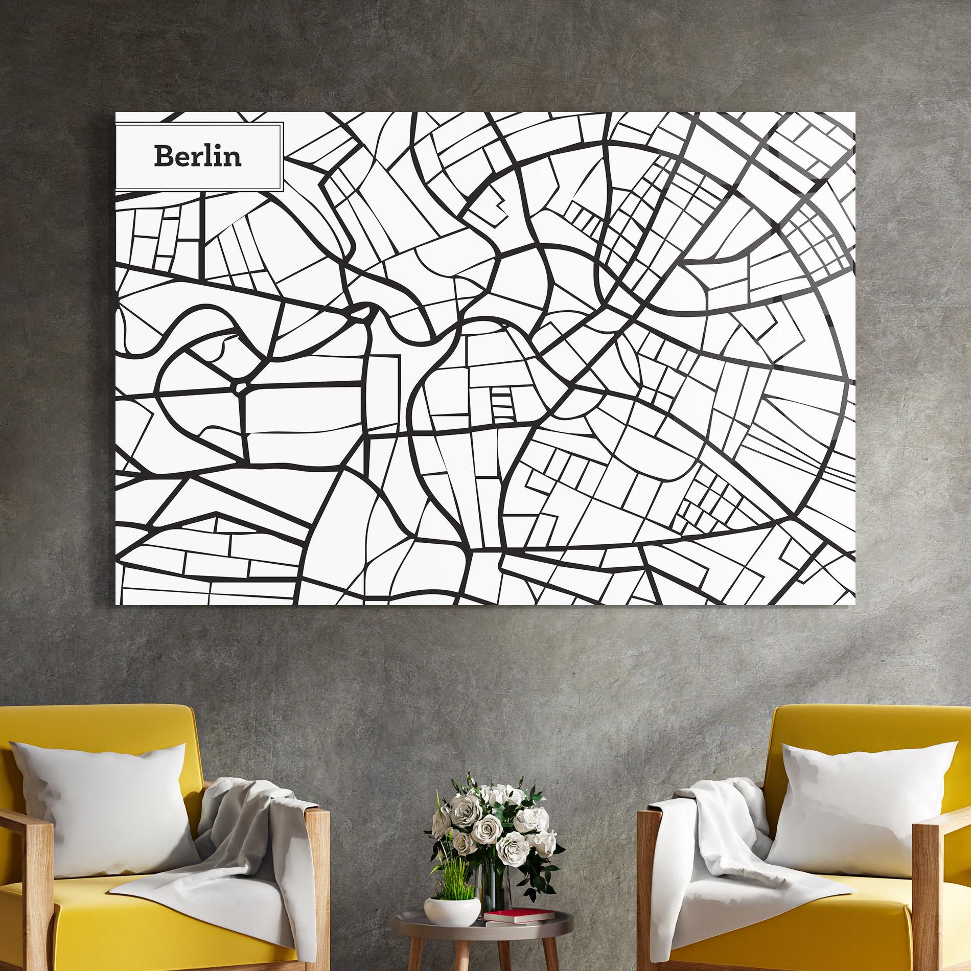 Glasbild Berlin Map mockup 4