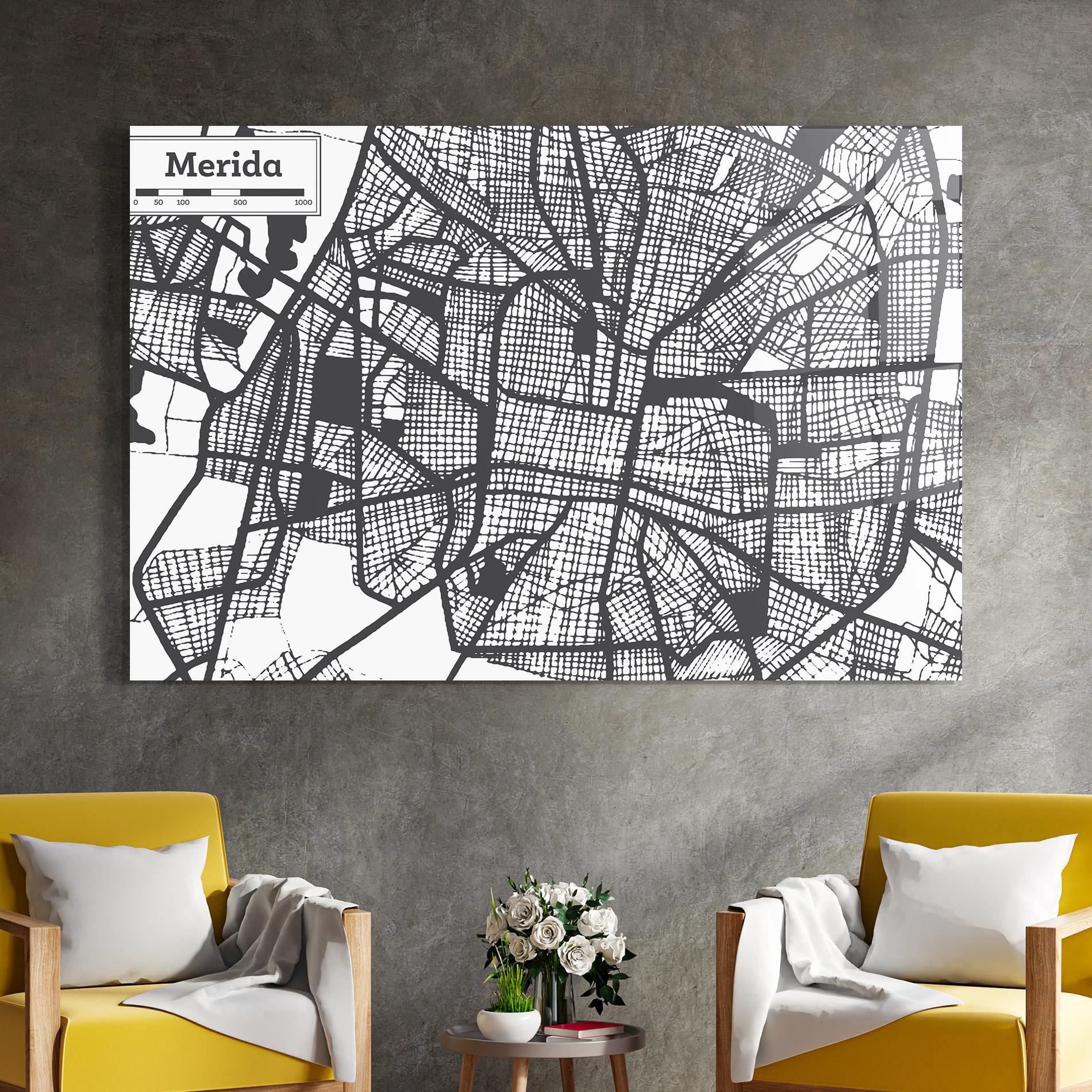 Glasbild Merida Map mockup 4