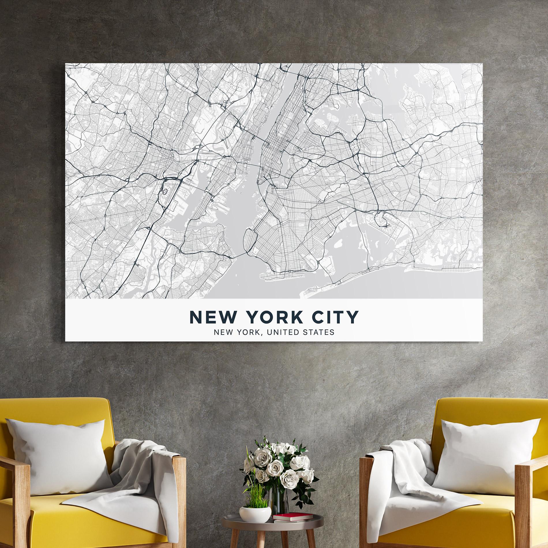 Glasbild New York Map mockup 4