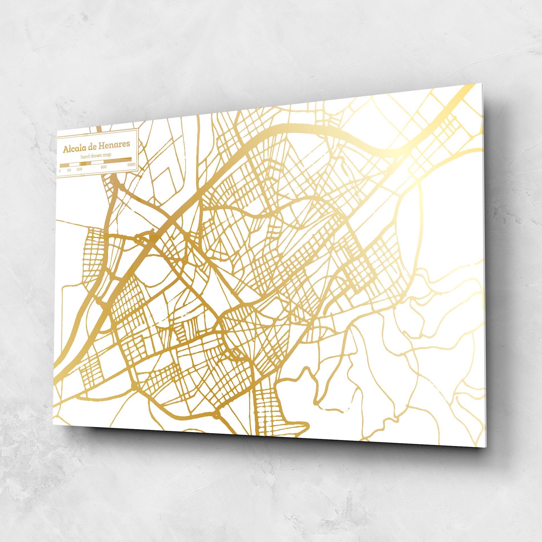 Glasbild Alcala De Henares Map mockup 1
