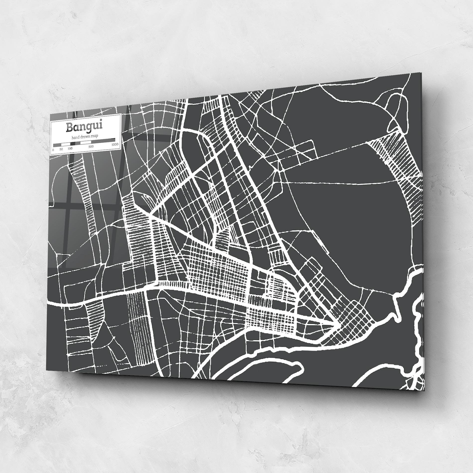 Glasbild Bangui Map mockup 1