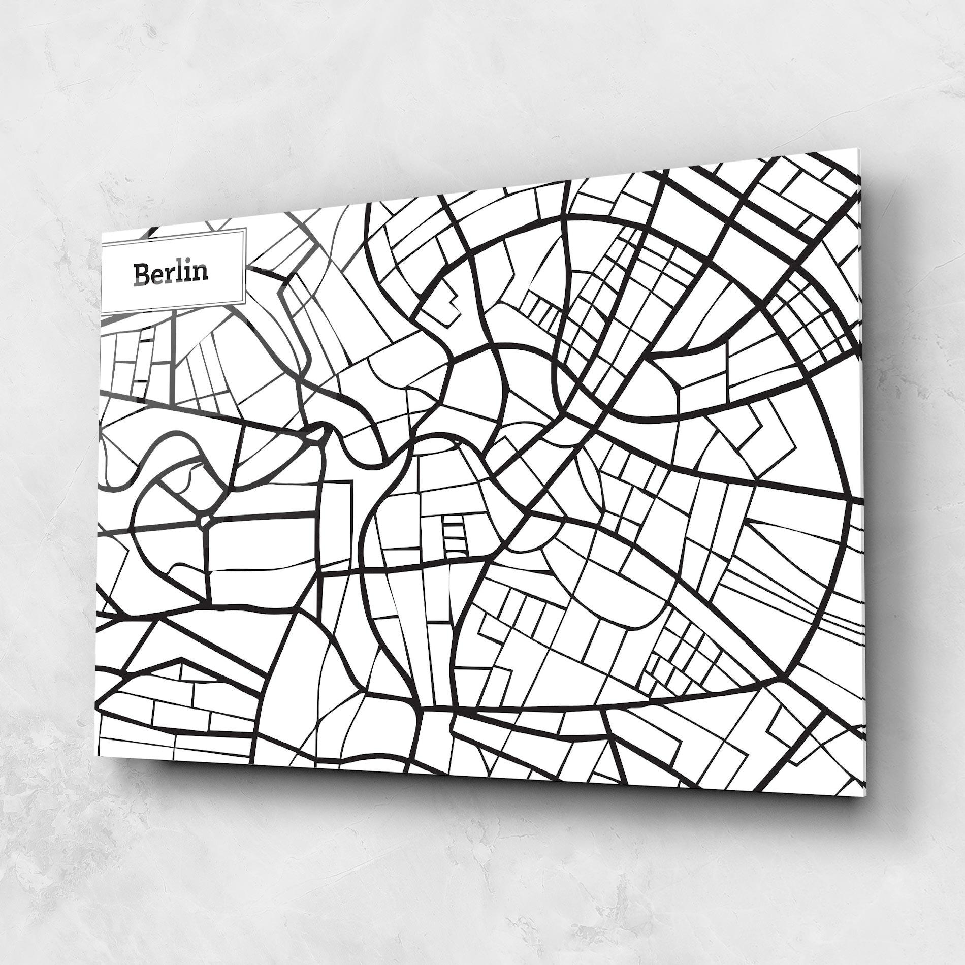 Glasbild Berlin Map mockup 1