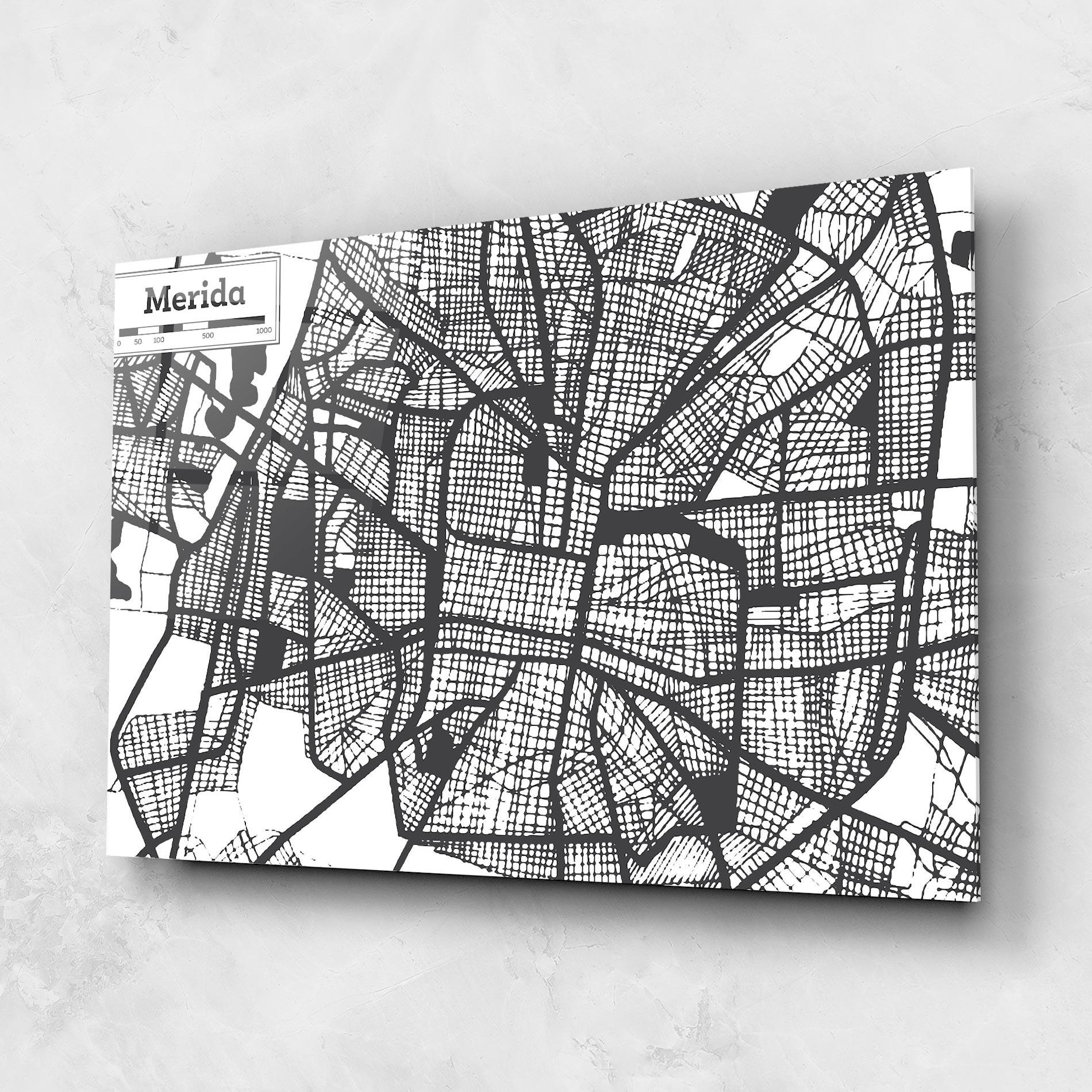 Glasbild Merida Map mockup 1