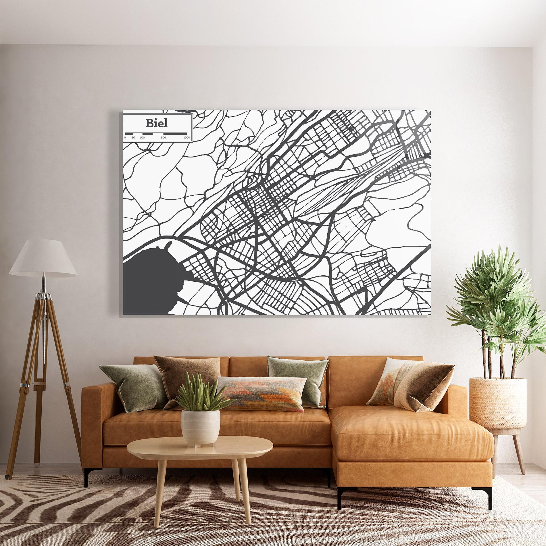 Glasbild Biel Map mockup 7