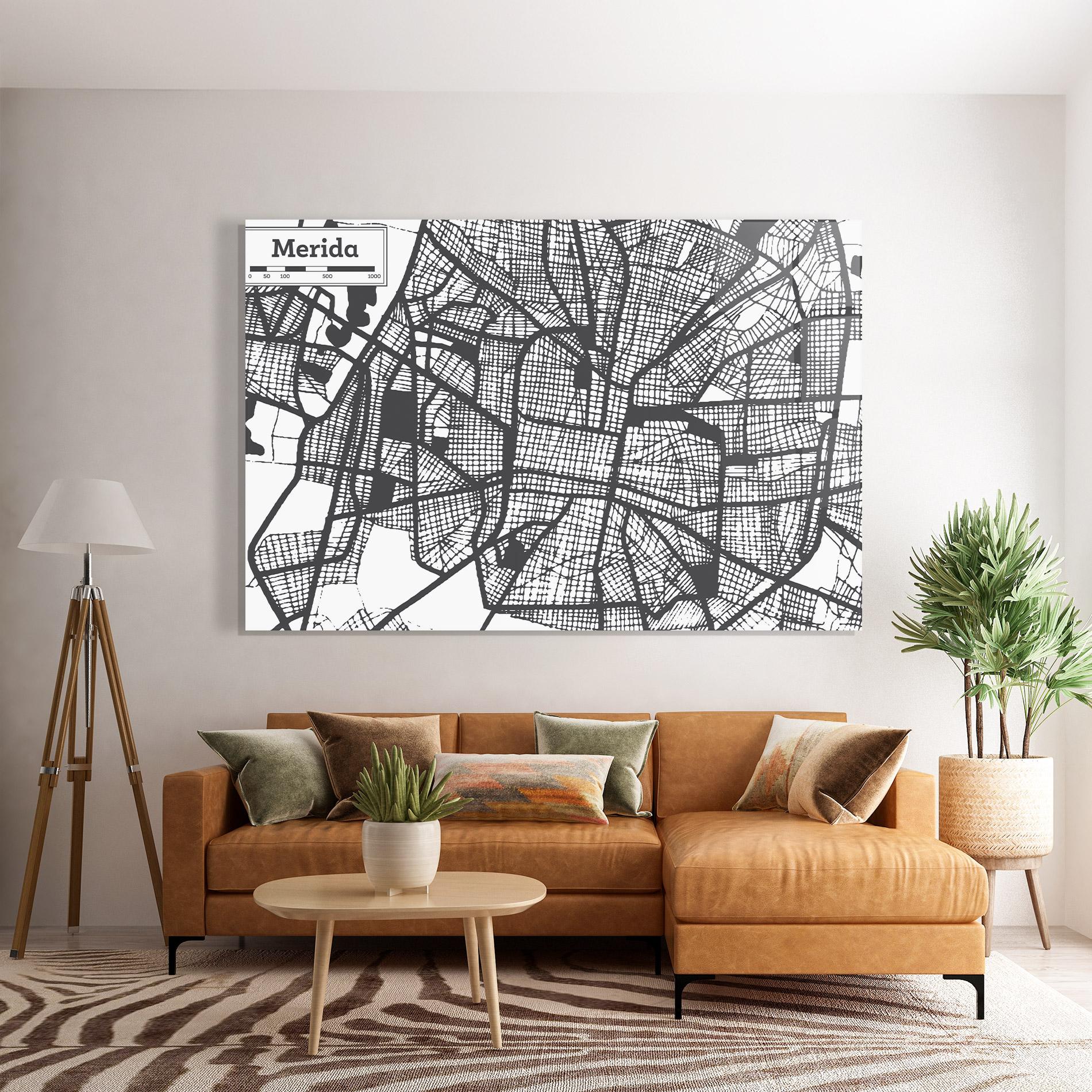 Glasbild Merida Map mockup 7