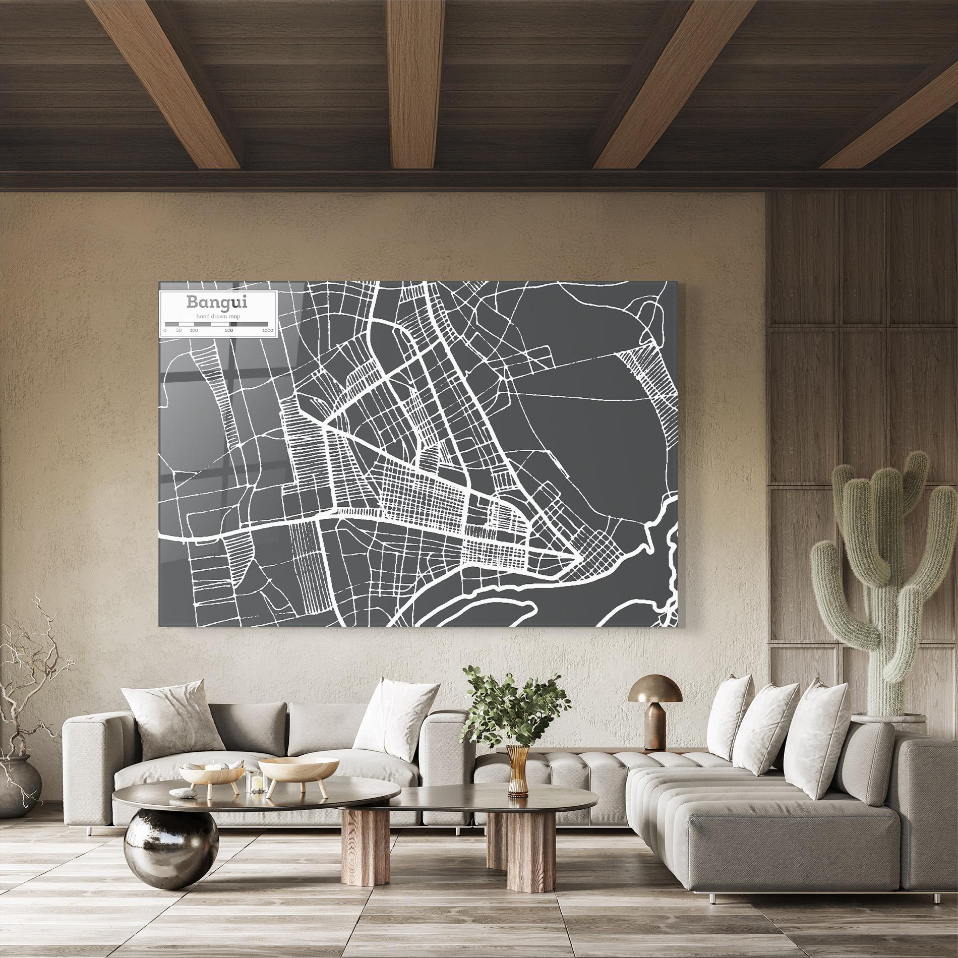 Glasbild Bangui Map mockup 8