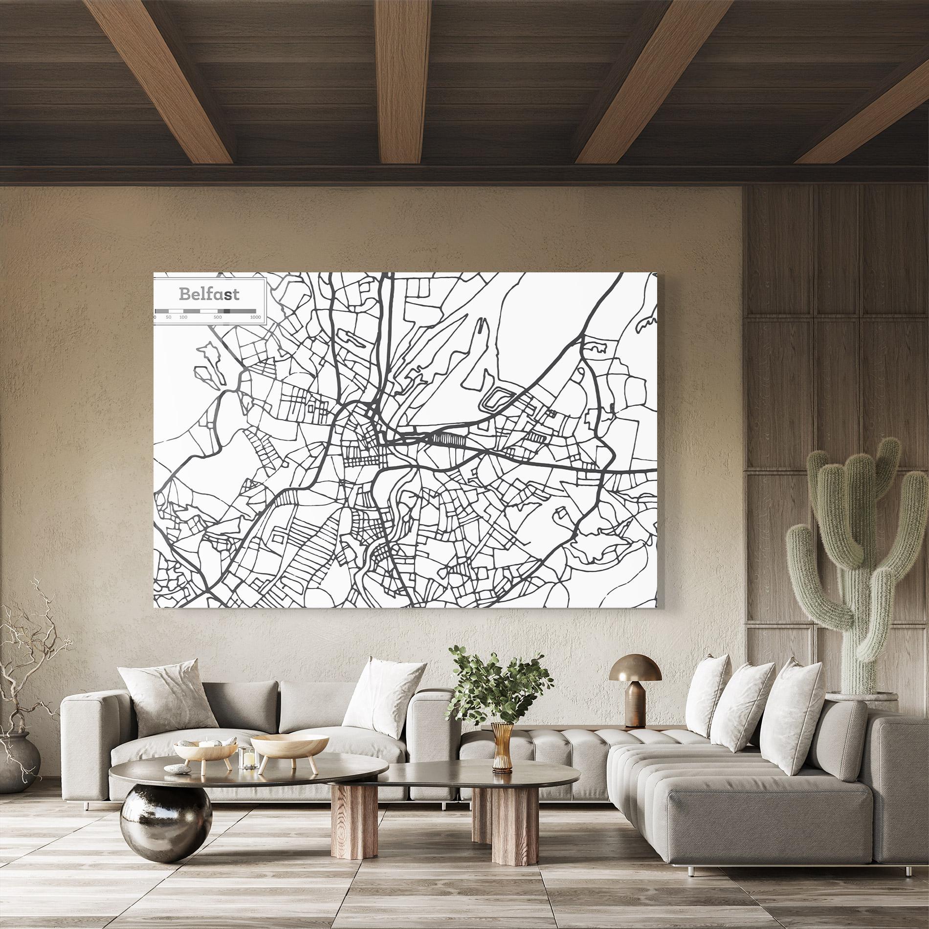 Glasbild Belfast Map mockup 8