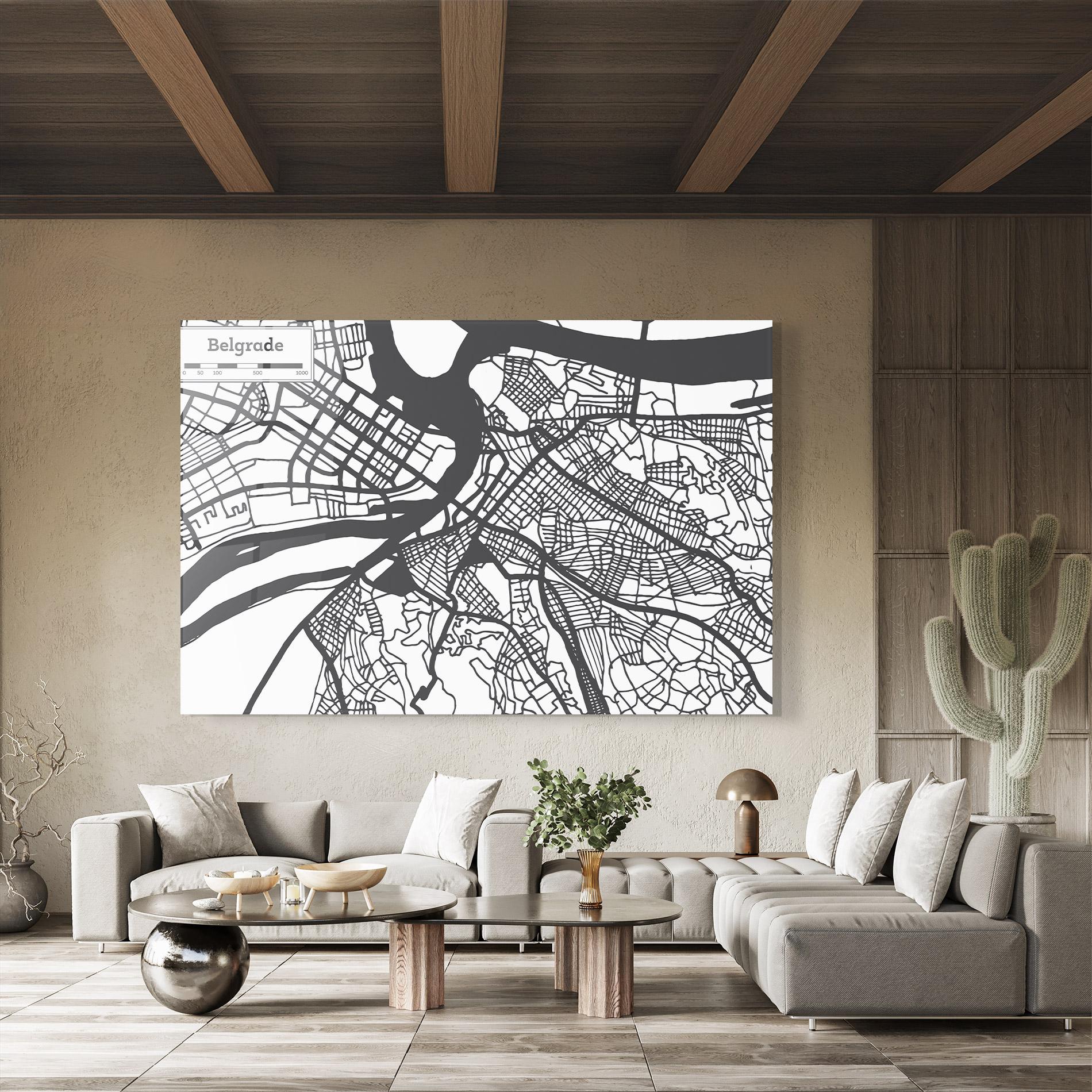Glasbild Belgrade Map mockup 8