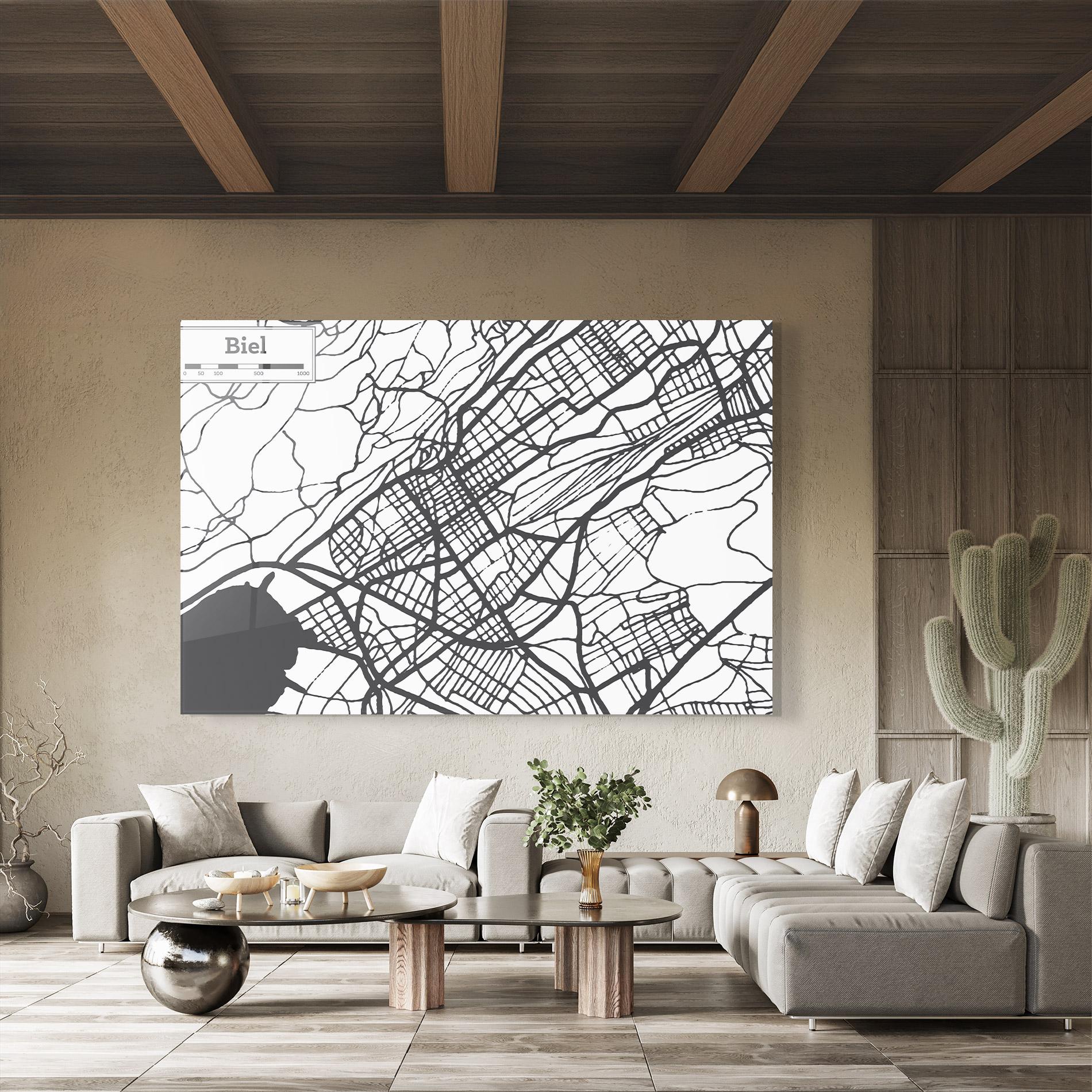 Glasbild Biel Map mockup 8