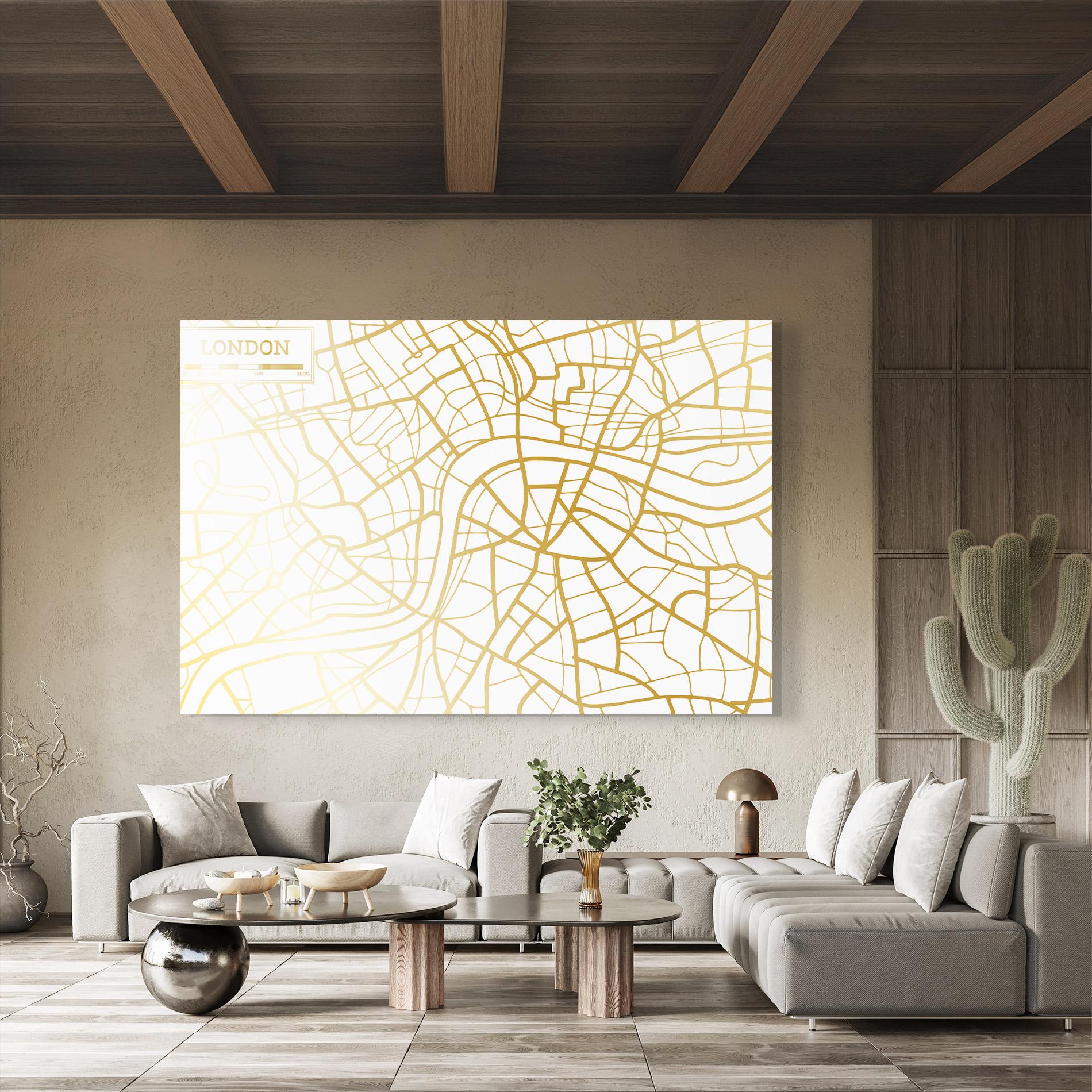 Glasbild London Gold Map mockup 8