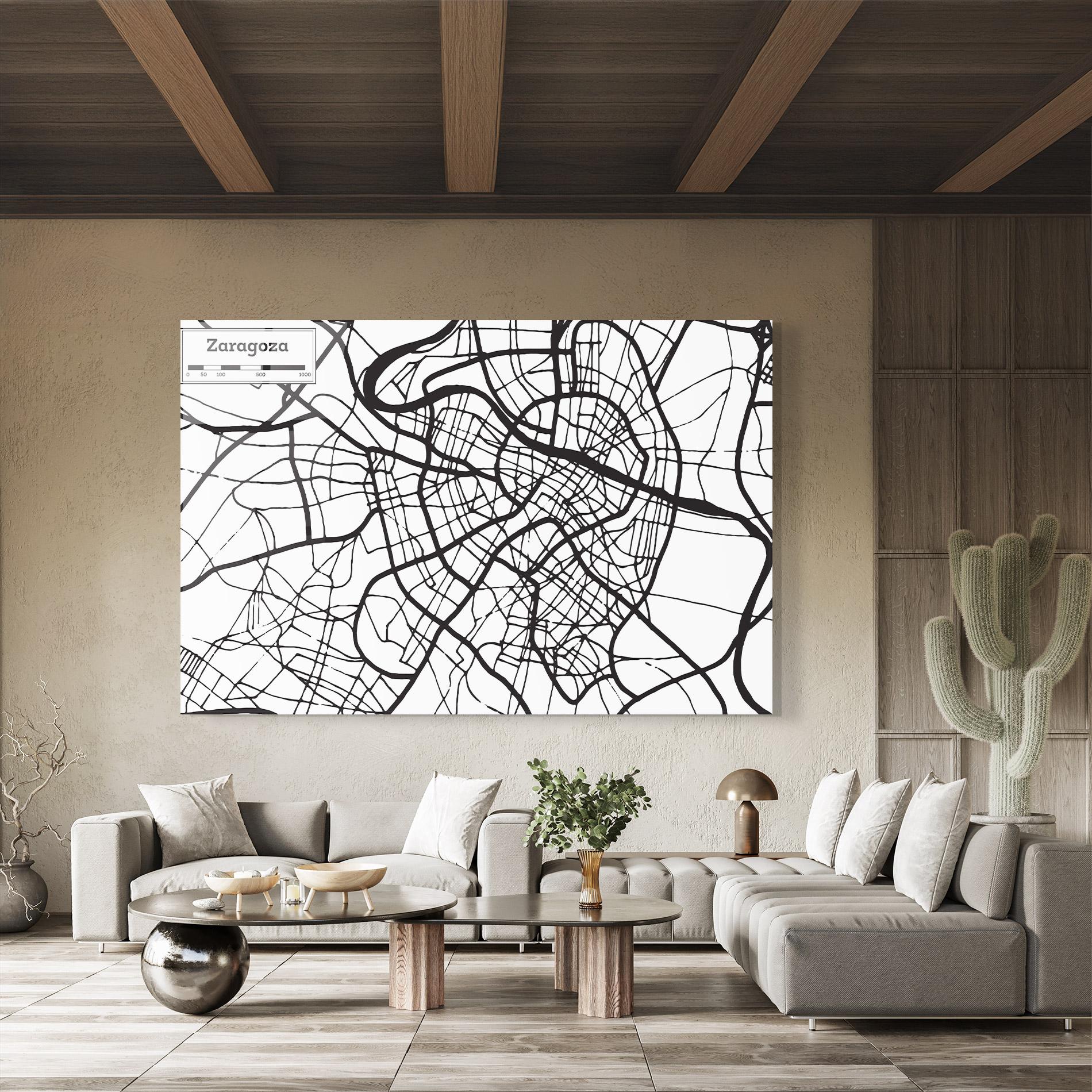 Glasbild Zaragoza City Map mockup 8