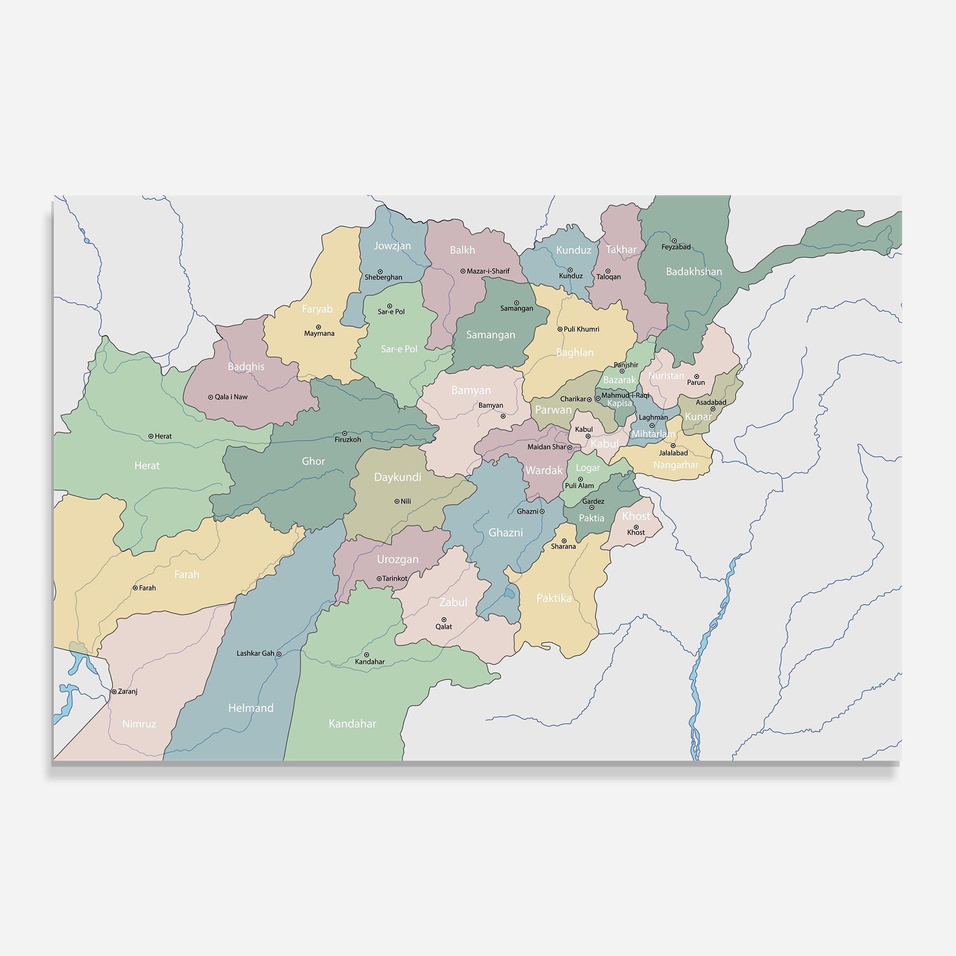 Glasbild Afghanistan Map mockup 0