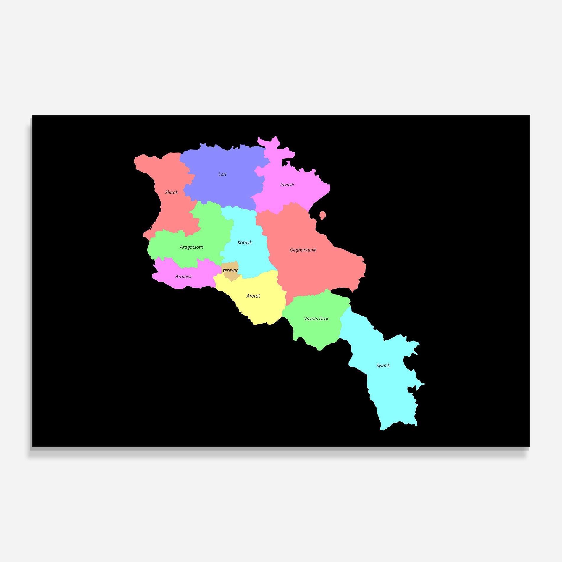 Glasbild Armenia Map mockup 0