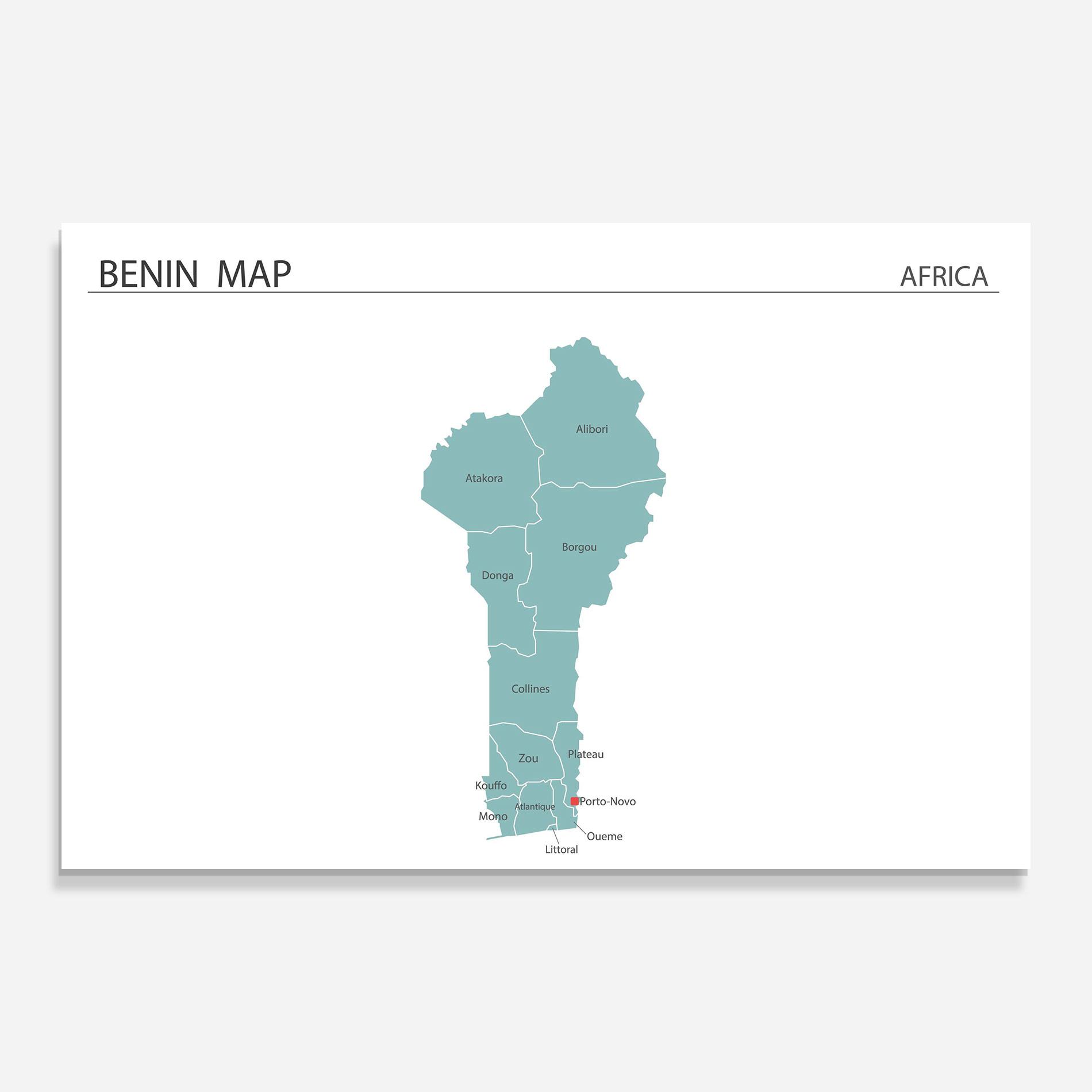 Glasbild Benin Map mockup 0