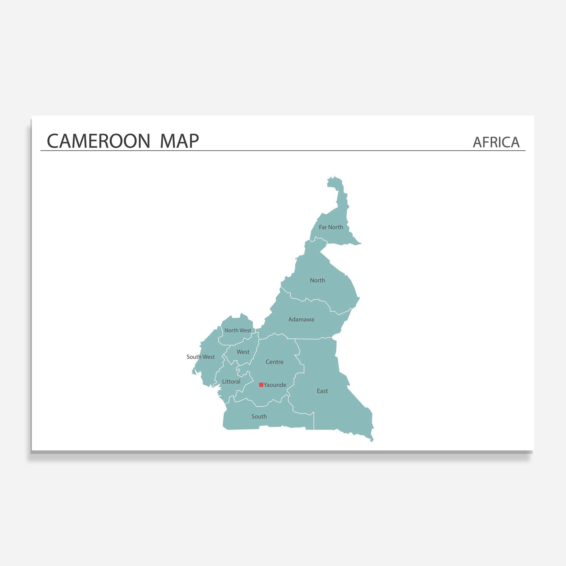 Glasbild Cameroon Map mockup 0