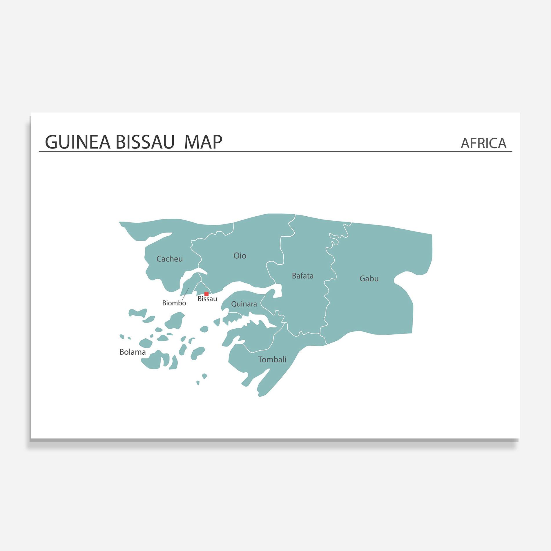 Glasbild Guinea Bissau Map mockup 0